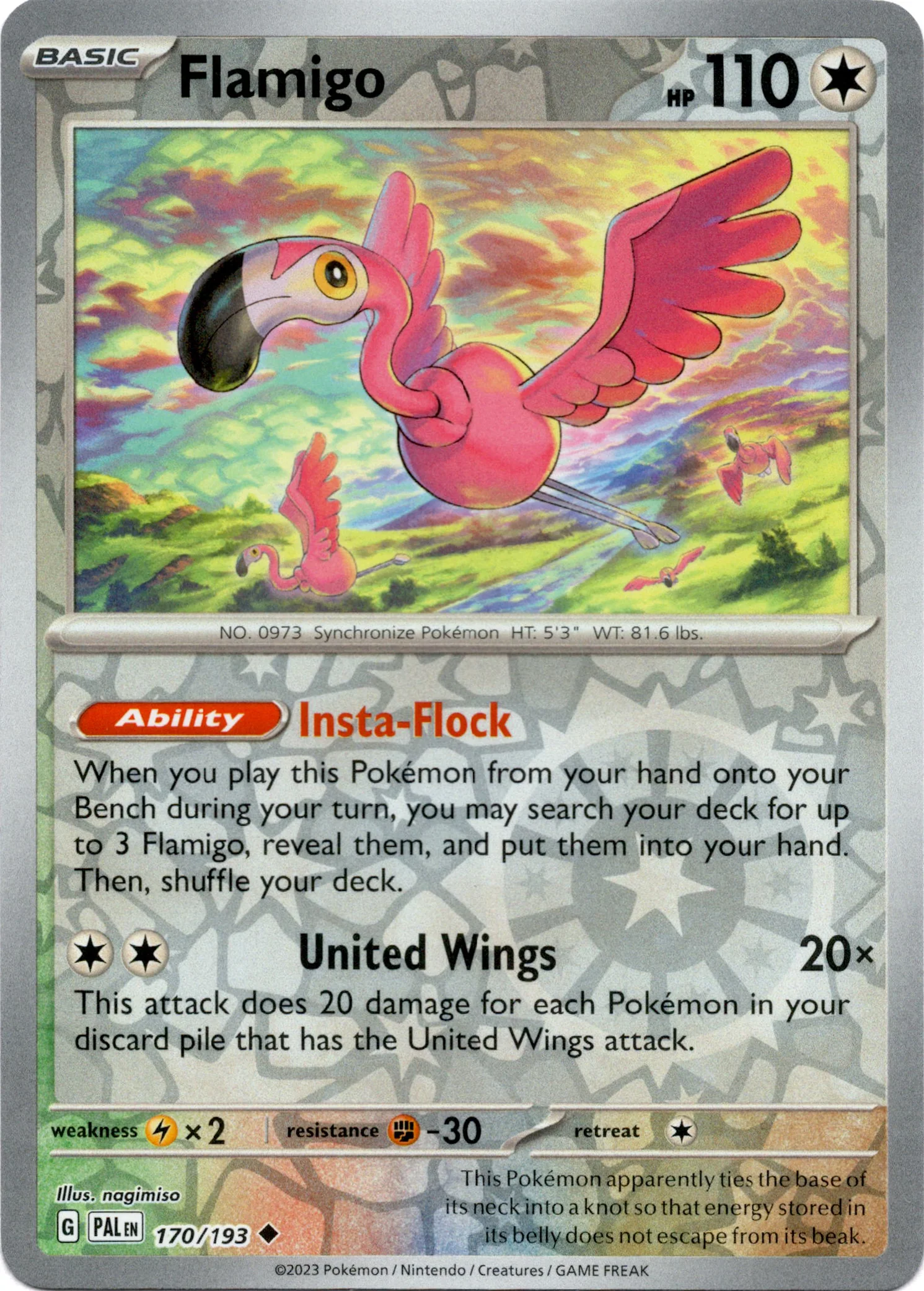 Flamigo - 170/193 - Paldea Evolved - Reverse Holo