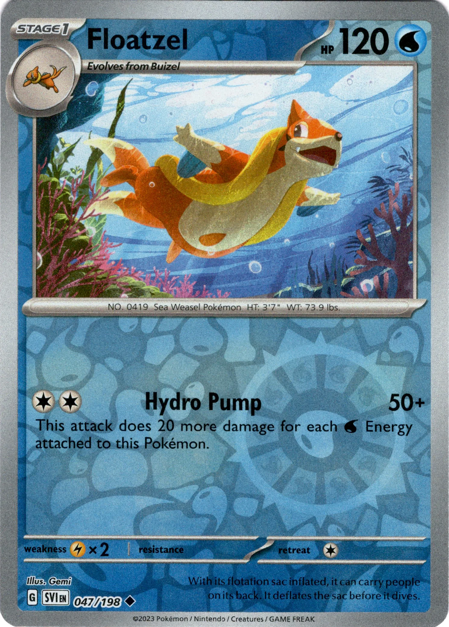 Floatzel - 047/198 - Scarlet & Violet - Reverse Holo