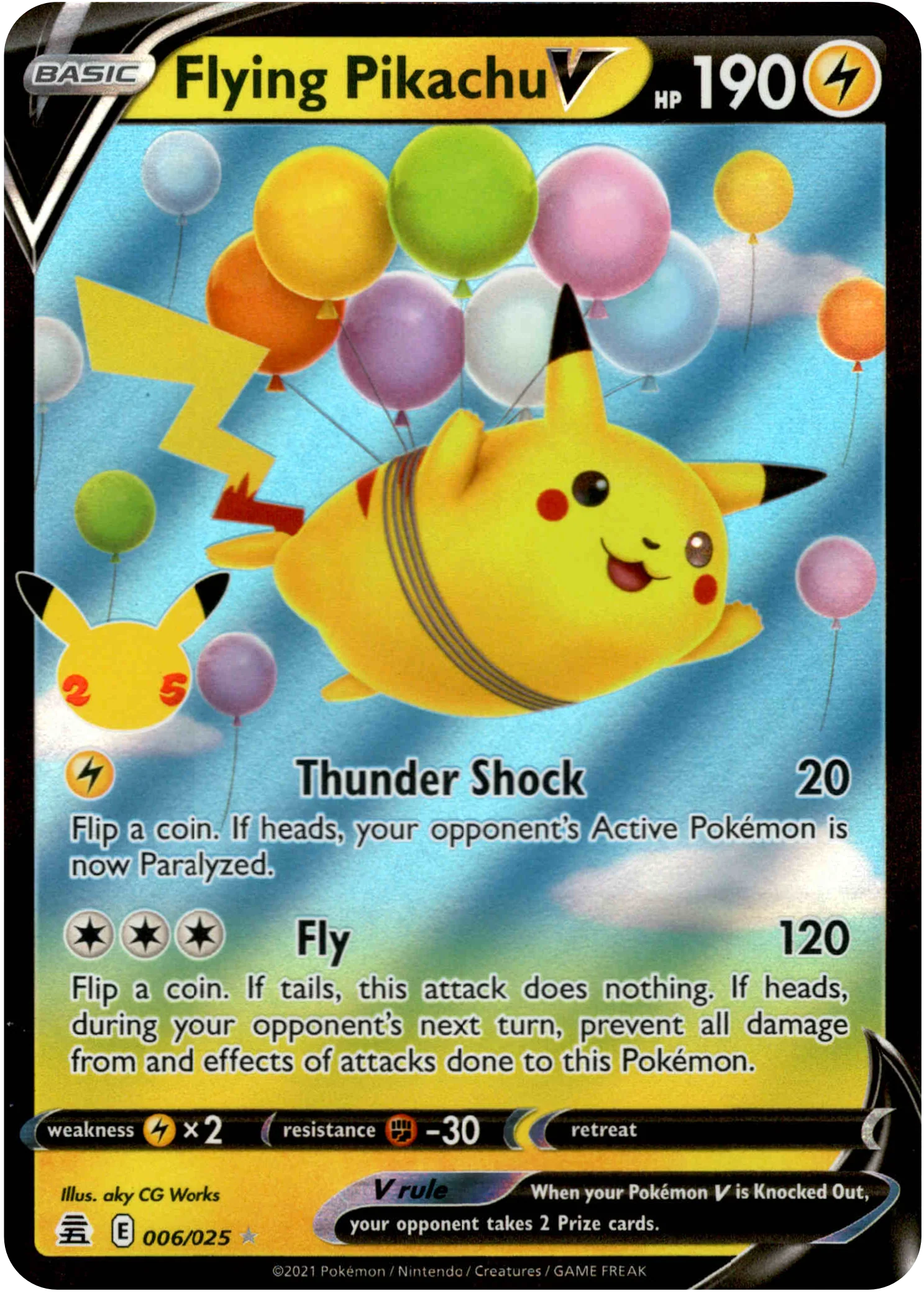 Flying Pikachu V - 006/025 - Celebrations - Holo
