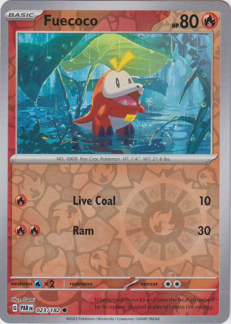 Fuecoco - 023/182 - Paradox Rift - Reverse Holo