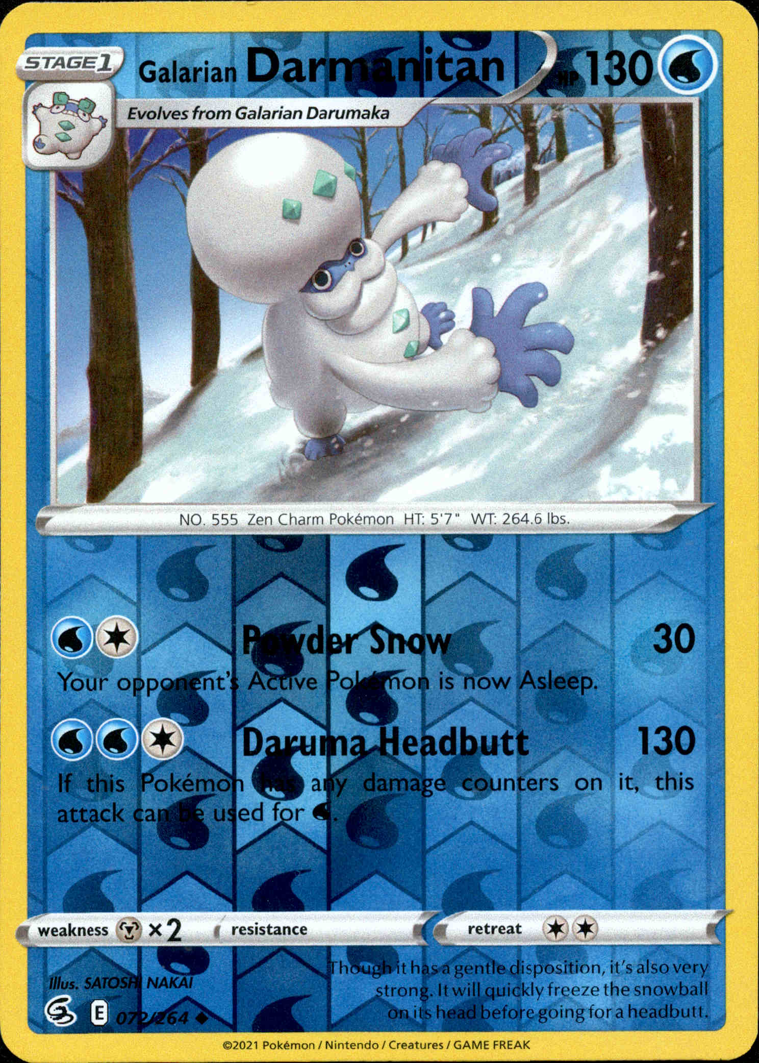 Galarian Darmanitan - 072/264 - Fusion Strike - Reverse Holo