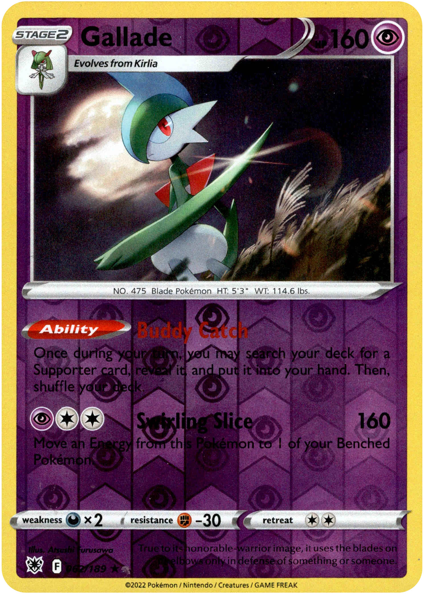 Gallade - 062/189 - Astral Radiance - Reverse Holo
