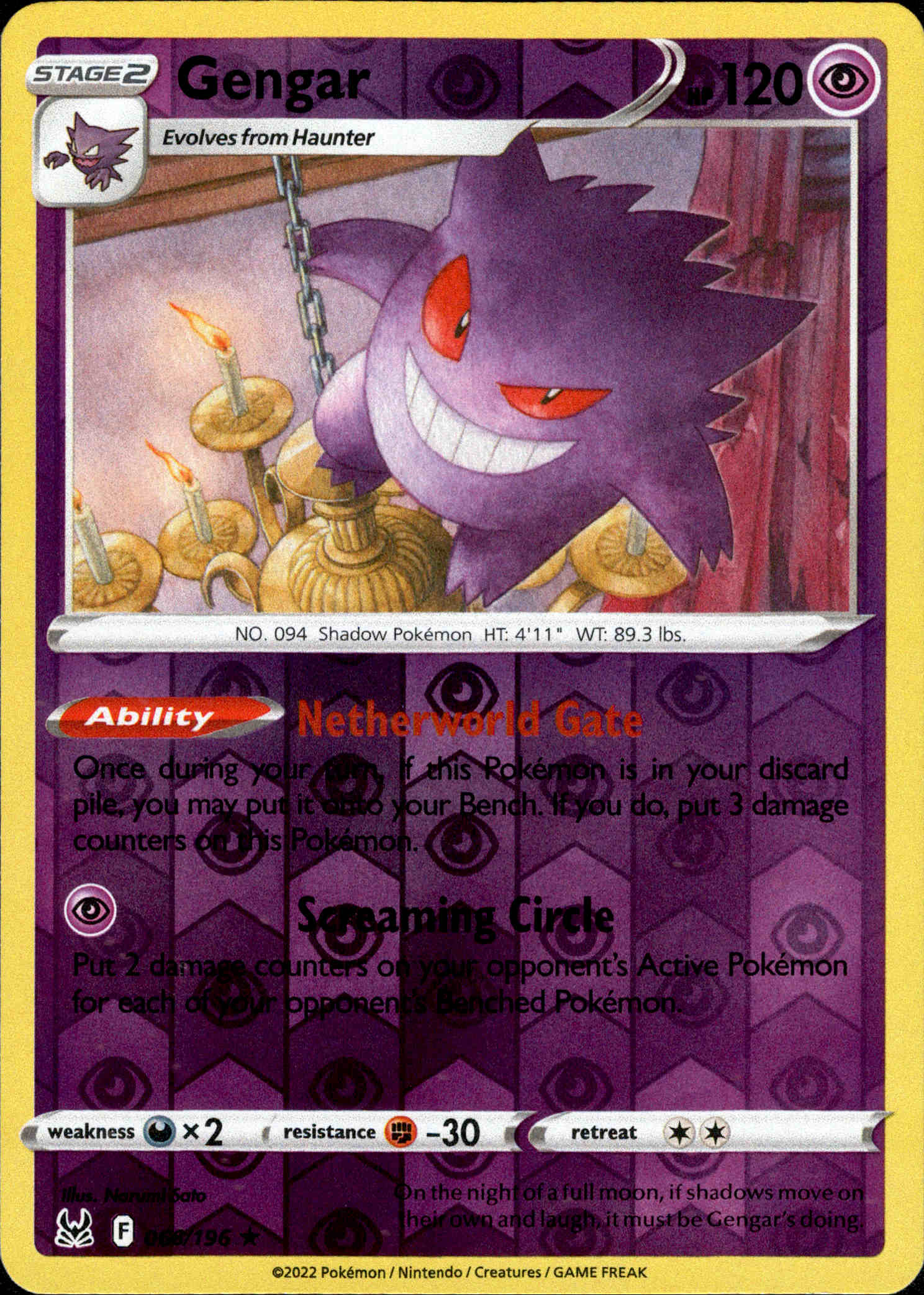Gengar - 066/196 - Lost Origin - Reverse Holo