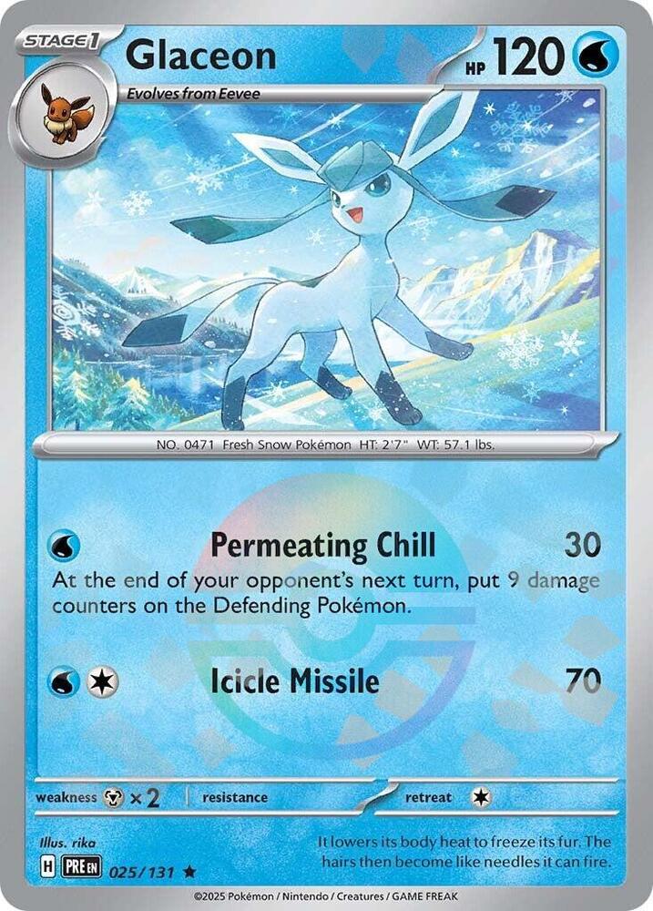 Glaceon (Poke Ball Pattern) - 025/131 - Prismatic Evolutions - Holo