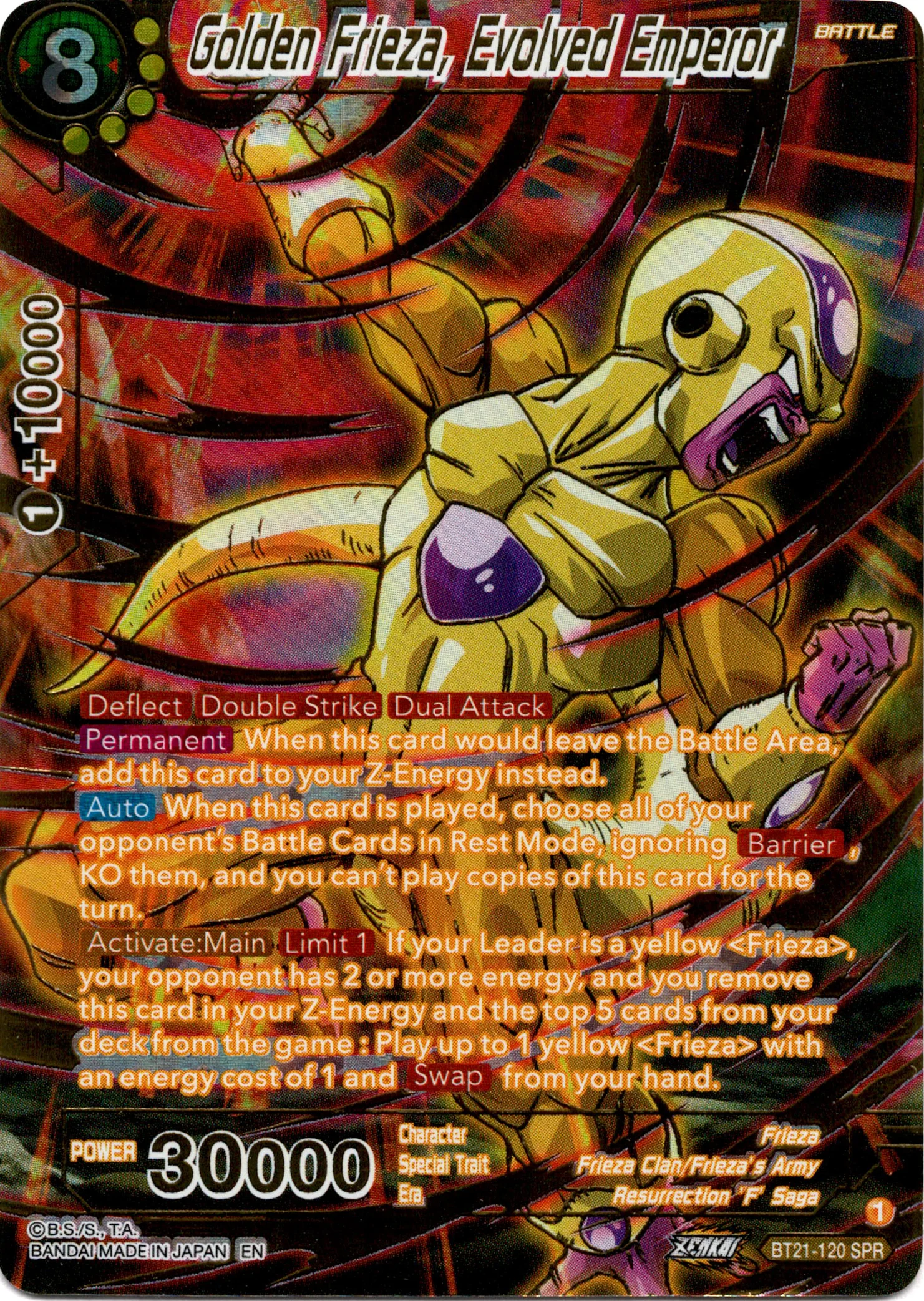 Golden Frieza, Evolved Emperor Special Rare - BT21-120 - Wild Resurgence - Foil