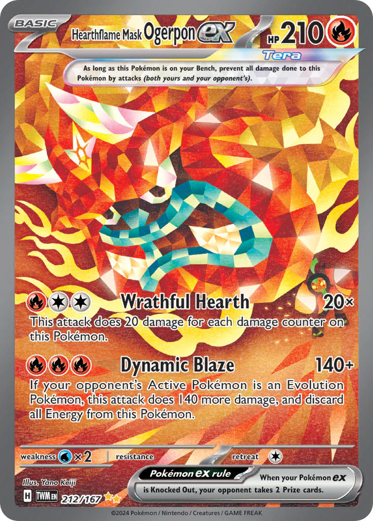 Hearthflame Mask Ogerpon ex - 212/167 - Twilight Masquerade - Holo