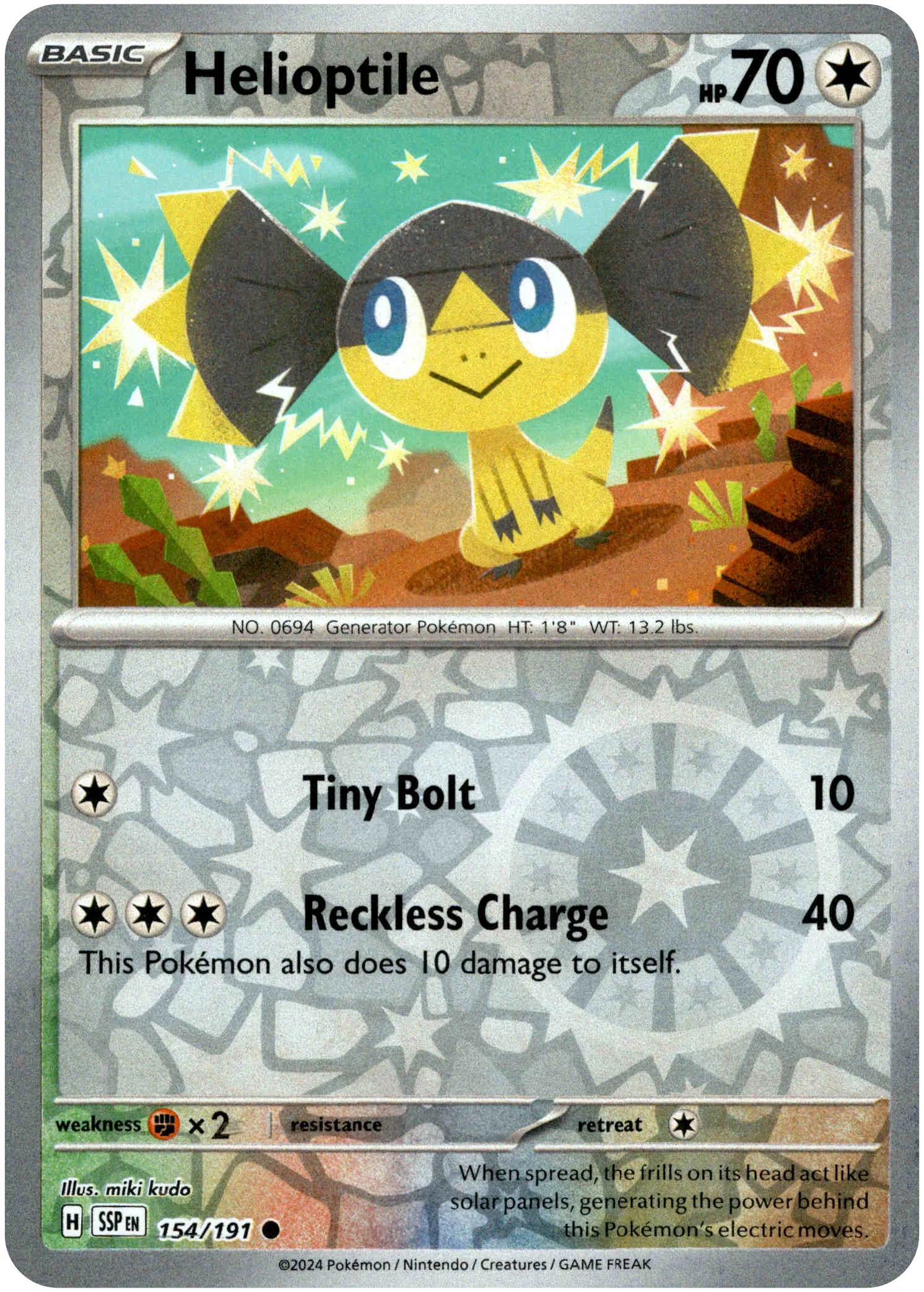 Helioptile - 154/191 - Surging Sparks - Reverse Holo