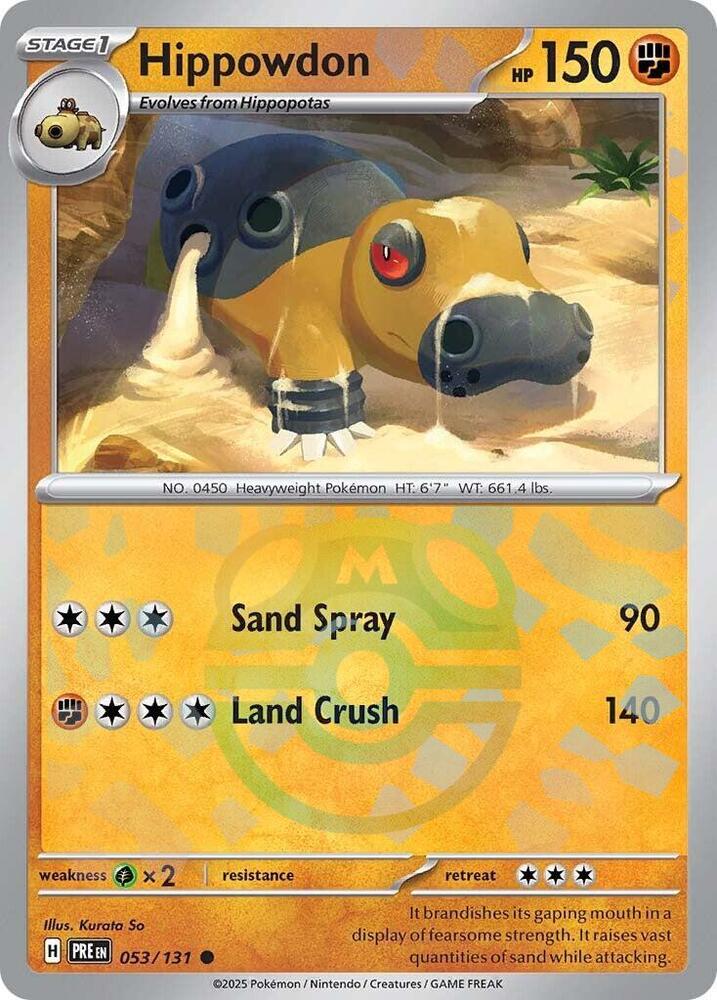 Hippowdon (Master Ball Pattern) - 053/131 - Prismatic Evolutions - Holo