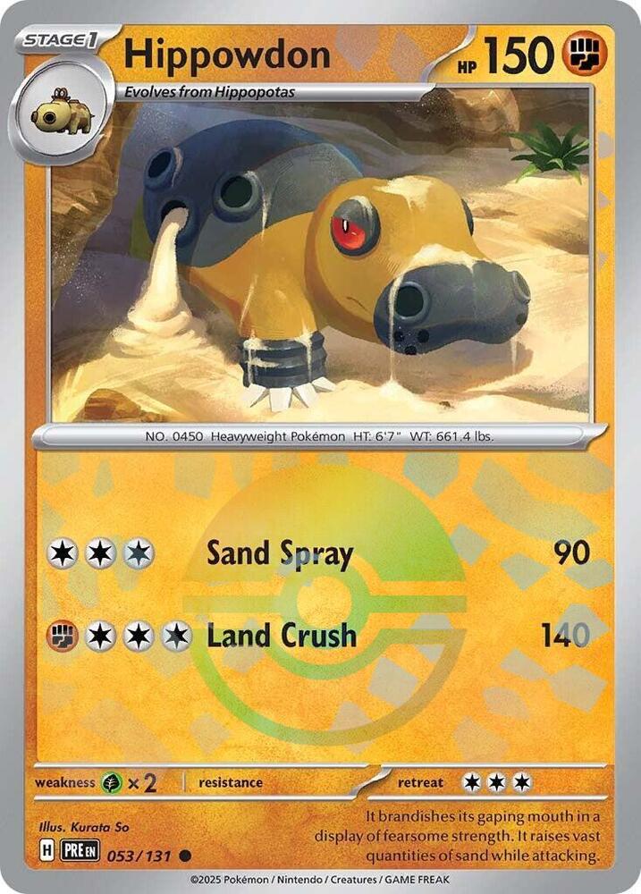 Hippowdon (Poke Ball Pattern) - 053/131 - Prismatic Evolutions - Holo