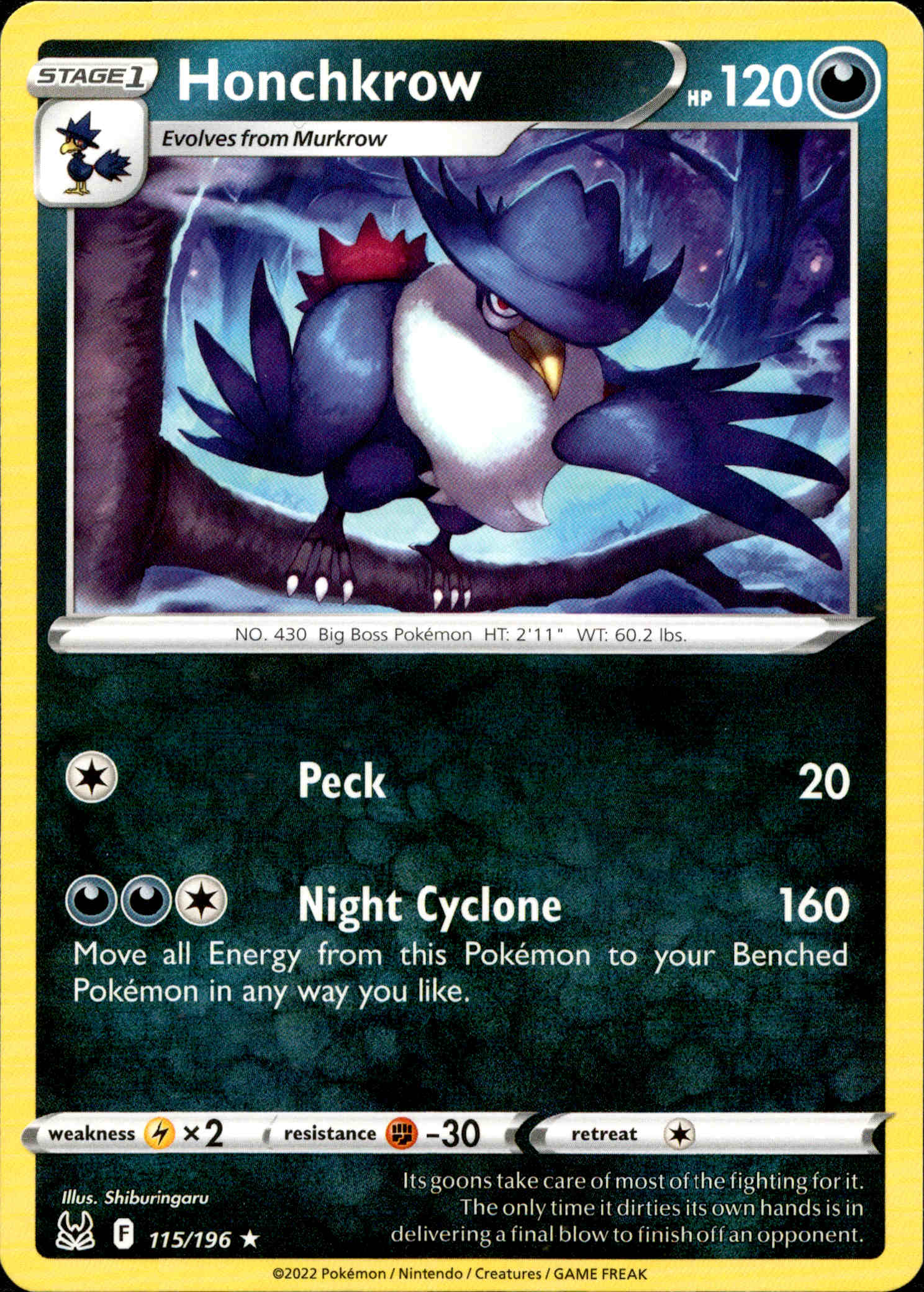Honchkrow - 115/196 - Lost Origin
