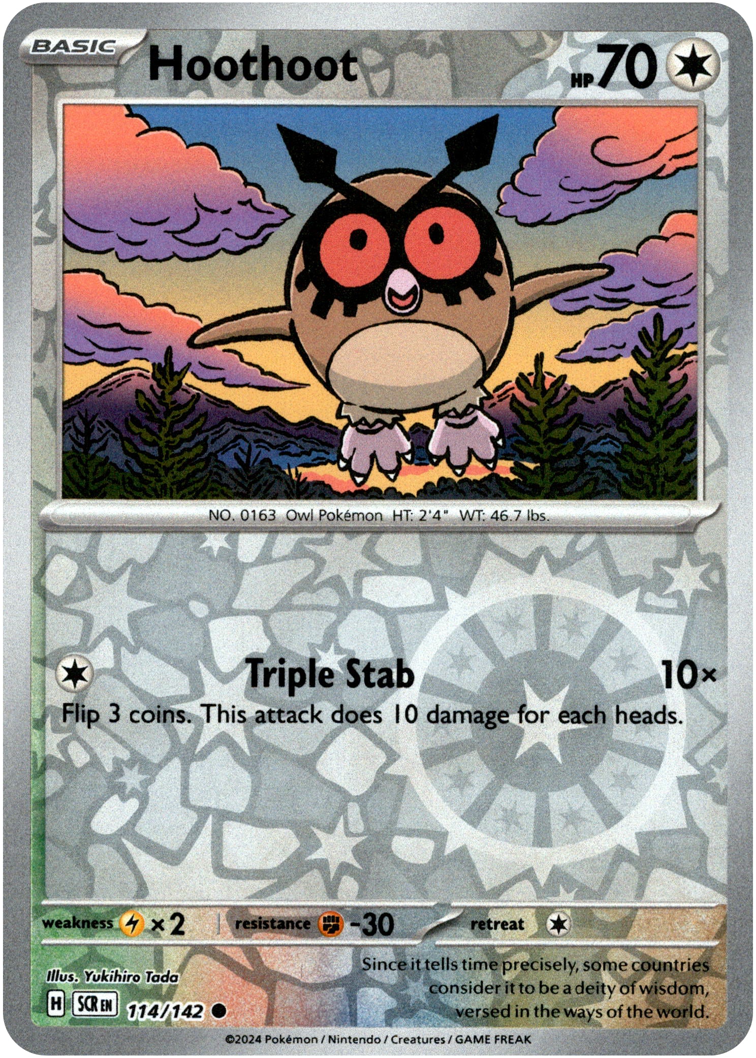 Hoothoot - 114/142 - Stellar Crown - Reverse Holo