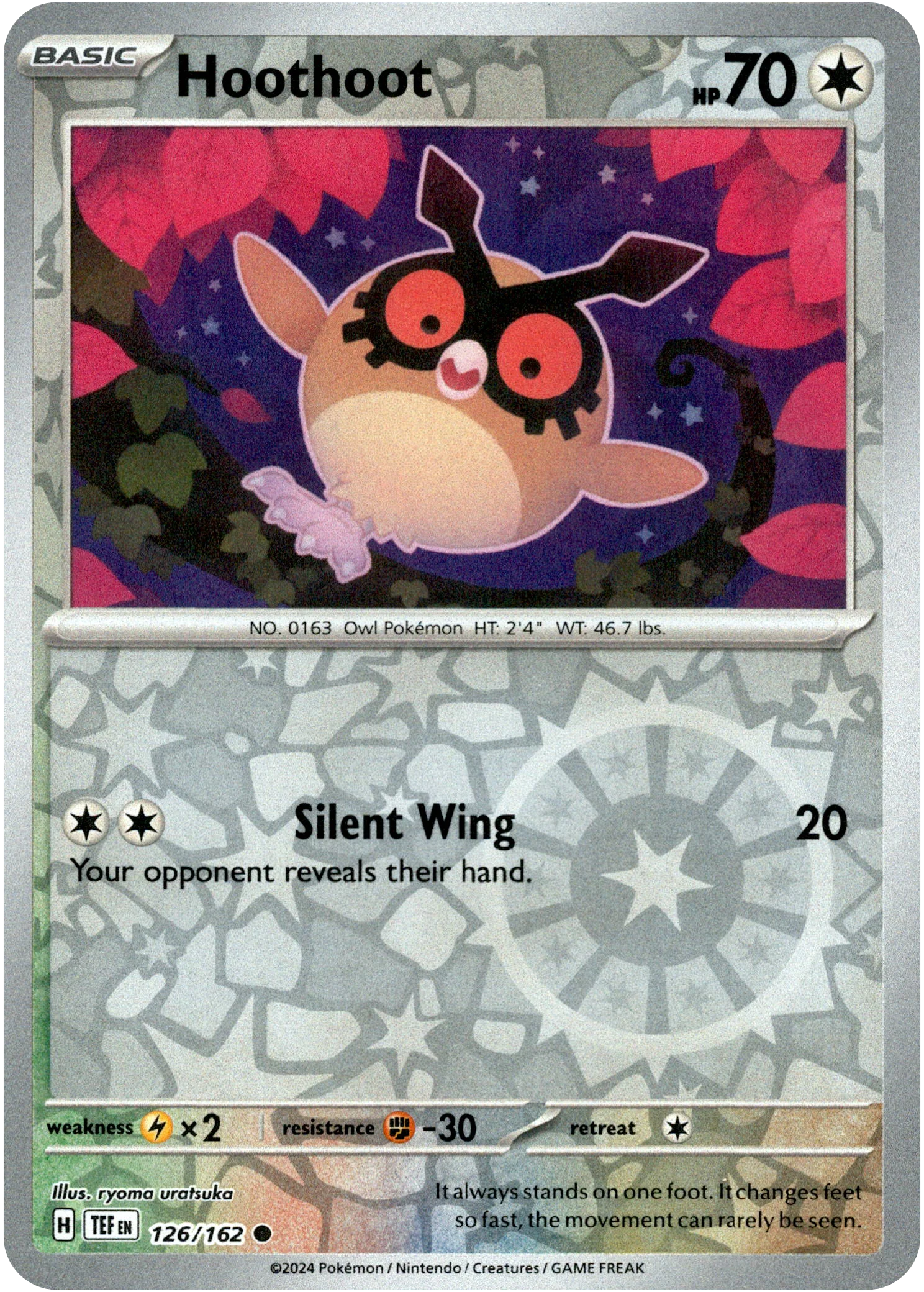 Hoothoot - 126/162 - Temporal Forces - Reverse Holo