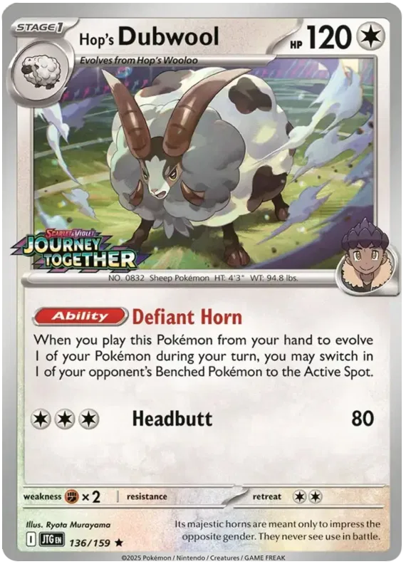 Hop's Dubwool - 136/159 - Journey Together - Holo