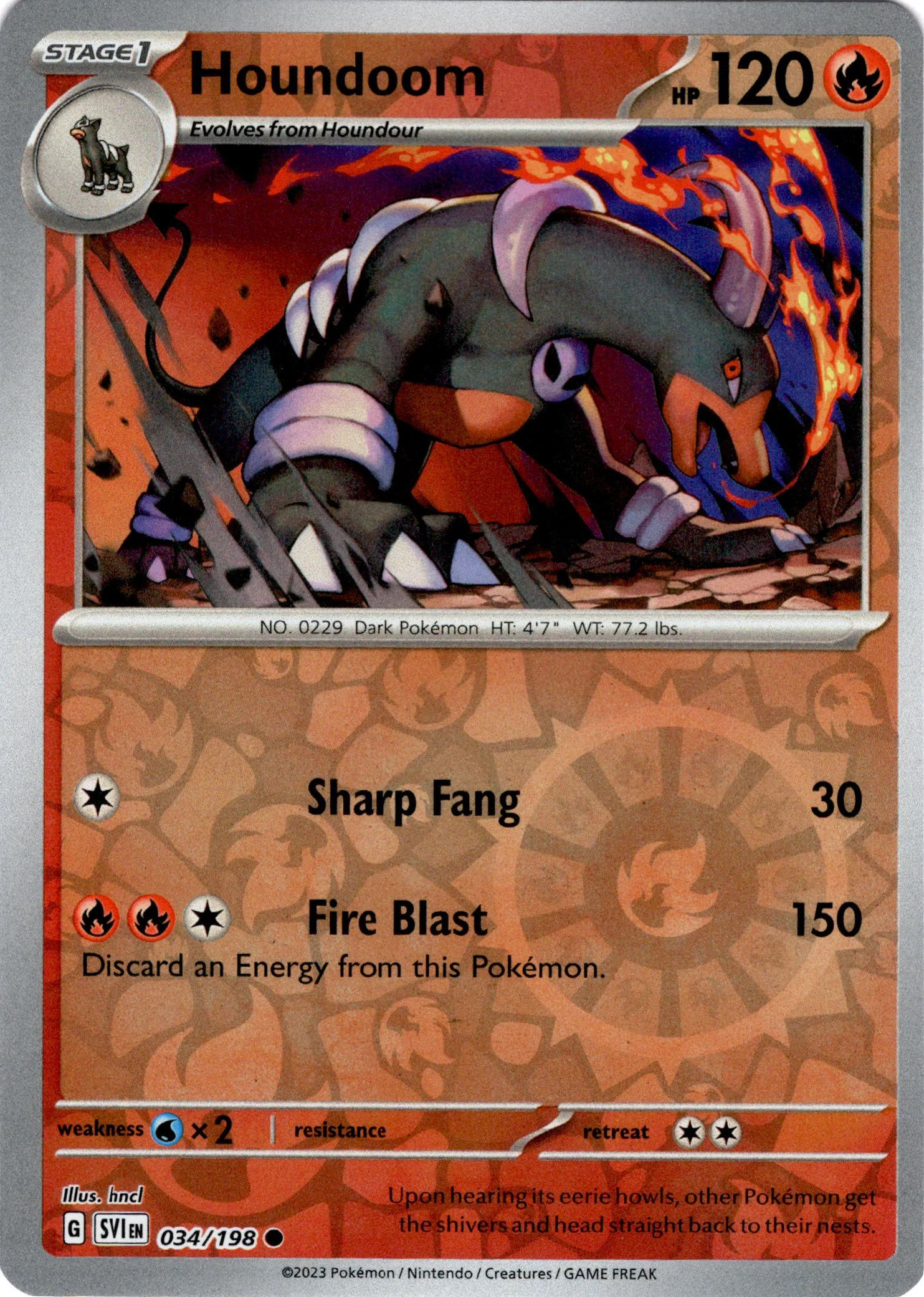 Houndoom - 034/198 - Scarlet & Violet - Reverse Holo