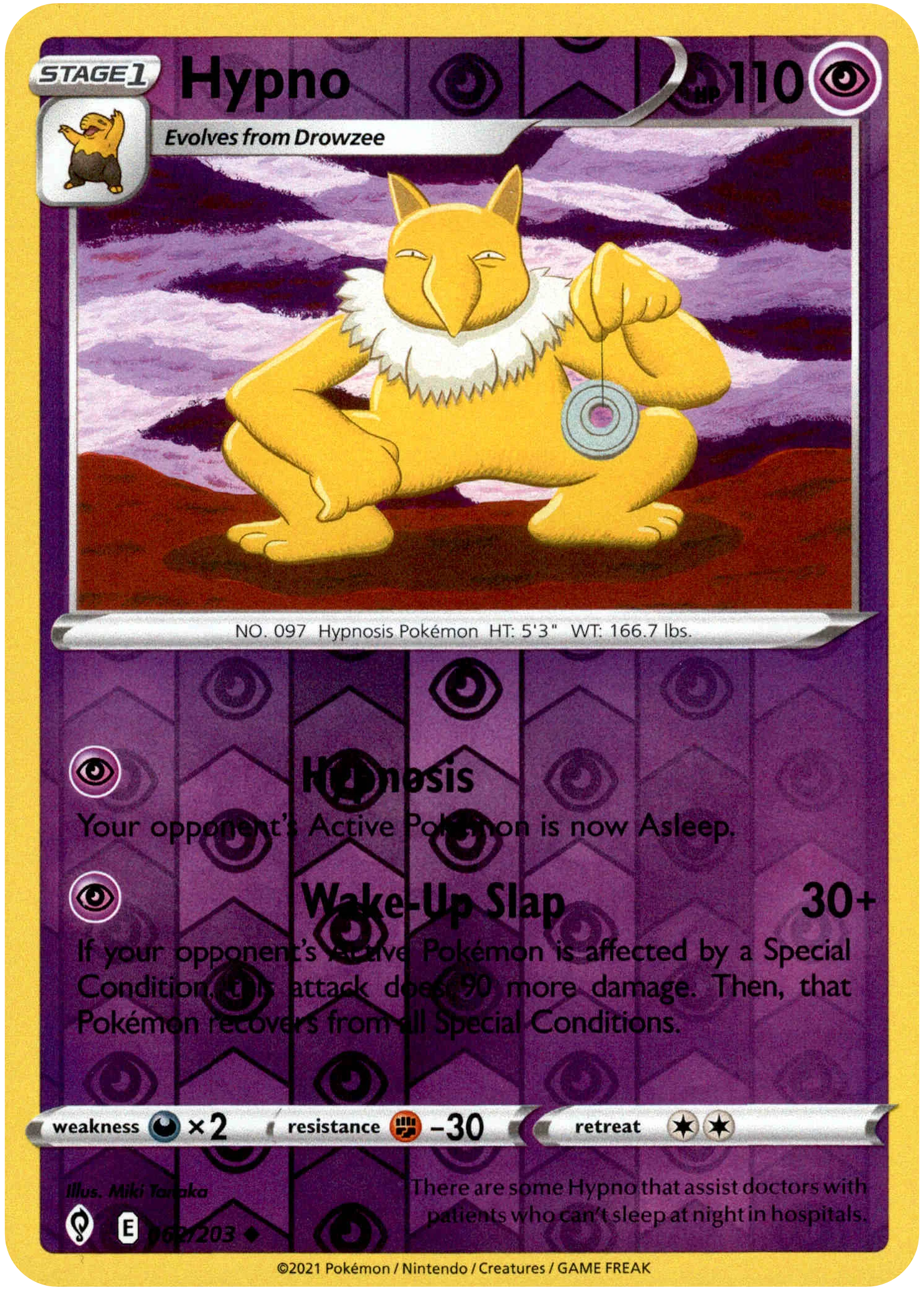 Hypno - 062/203 - Evolving Skies - Reverse Holo