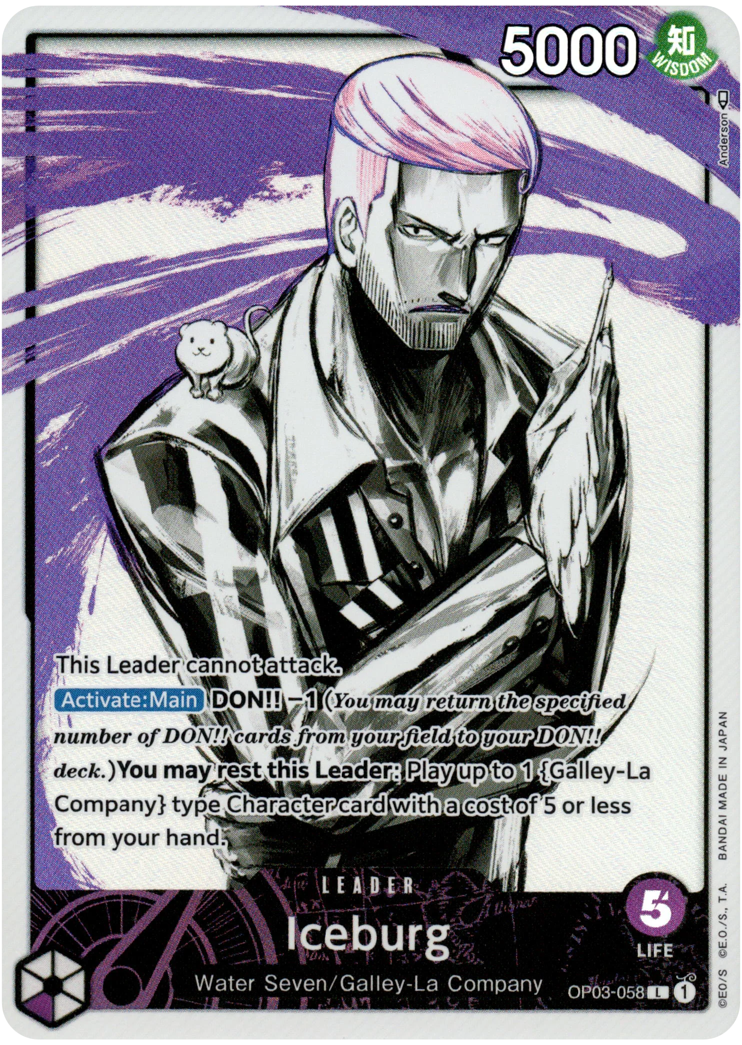 Iceburg Alternate Art - OP03-058 L - Pillars of Strength - Foil
