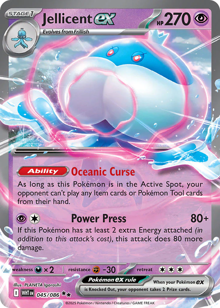 Jellicent ex - 045/086 - White Flare - Holo