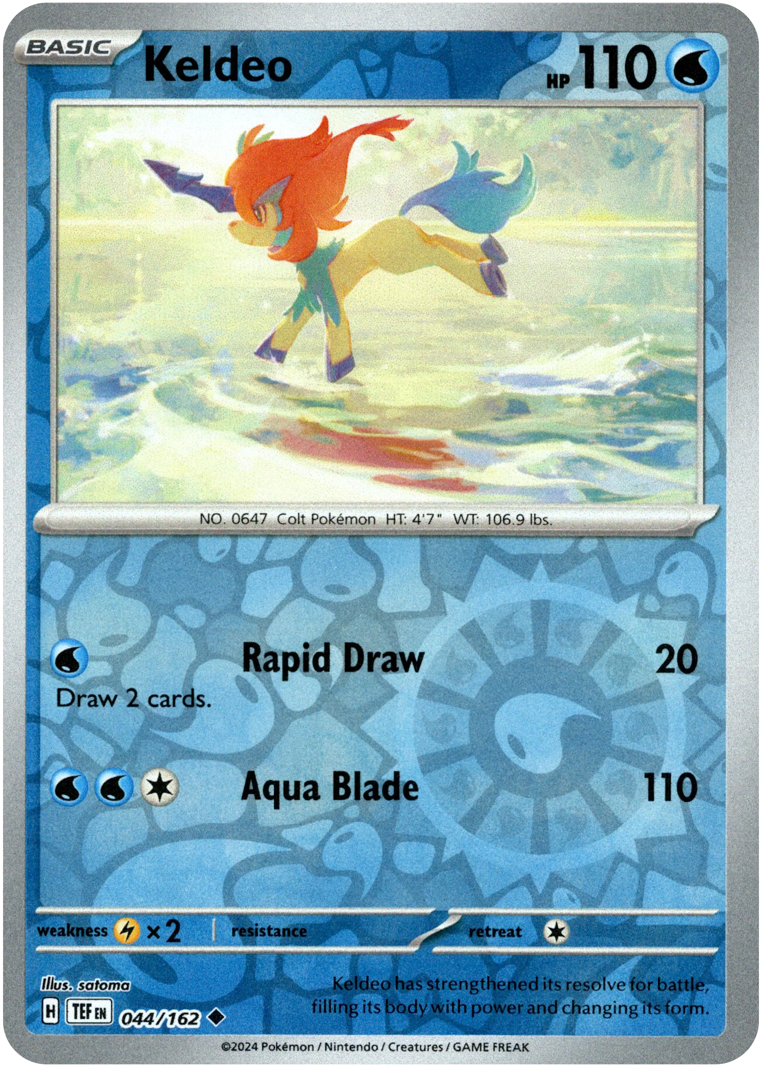 Keldeo - 044/162 - Temporal Forces - Reverse Holo