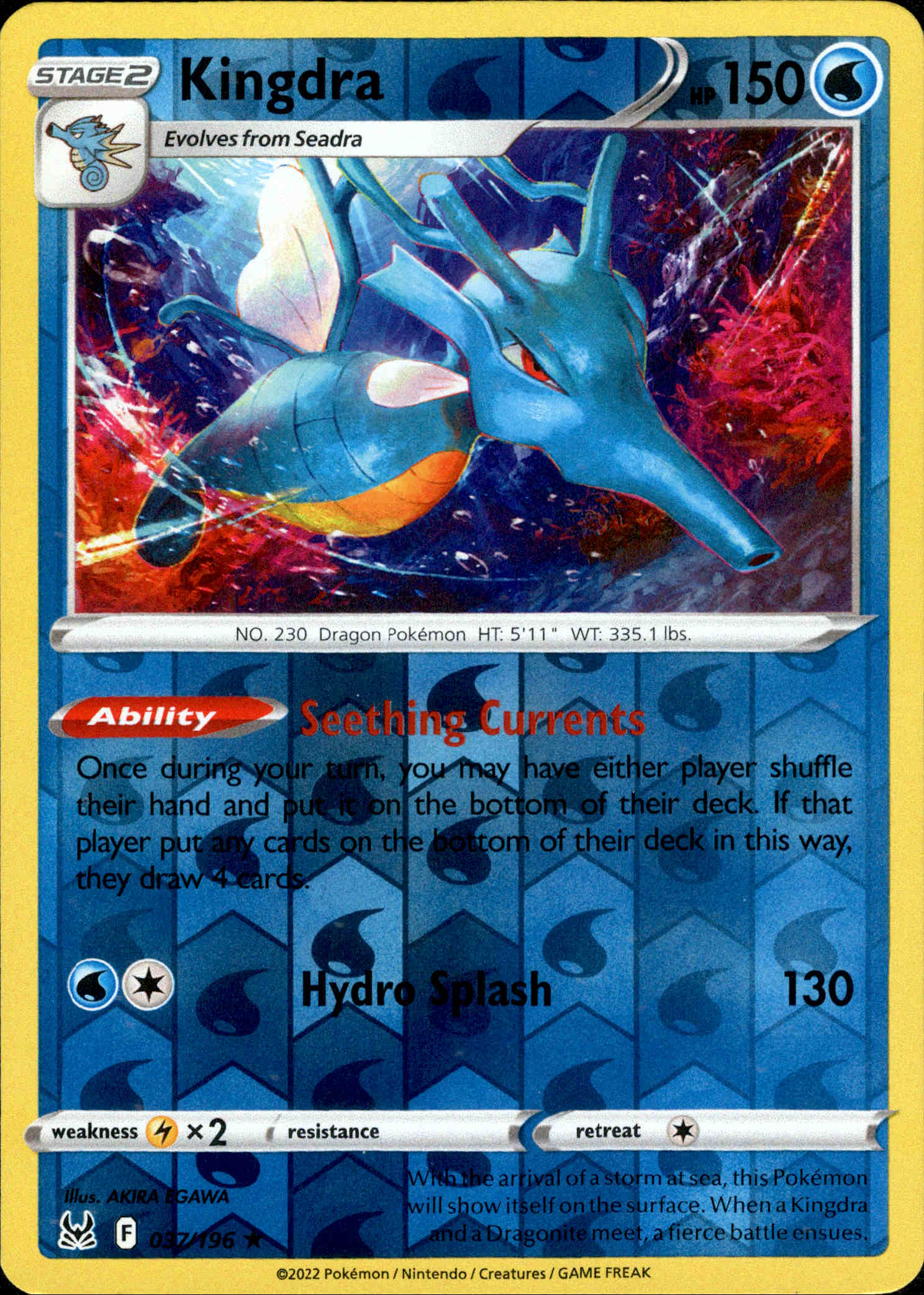 Kingdra - 037/196 - Lost Origin - Reverse Holo