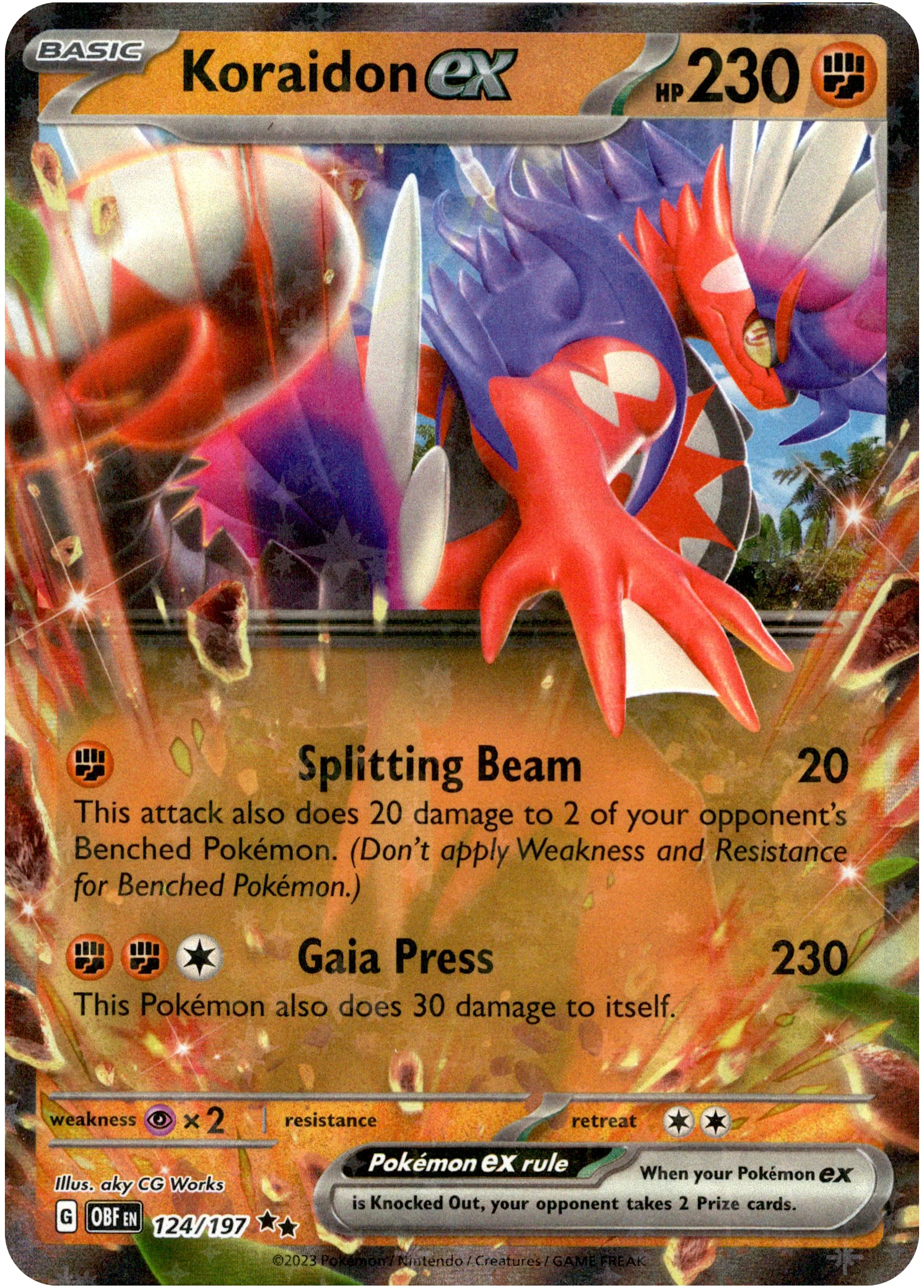 Koraidon ex - 124/197 - Obsidian Flames - Holo
