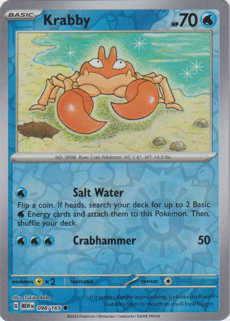 Krabby - 098/165 - Scarlet & Violet 151 - Reverse Holo