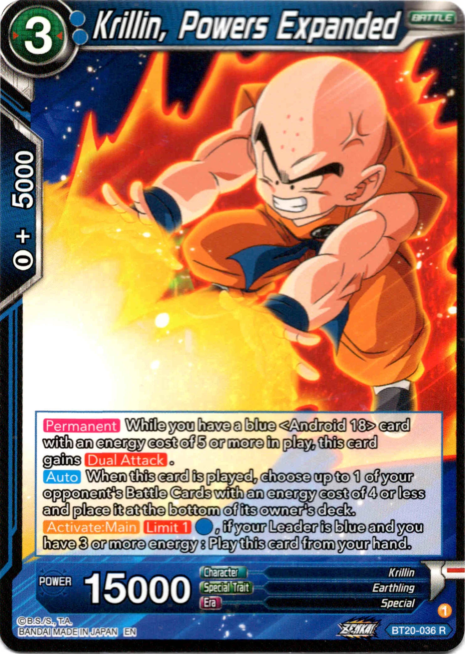 Krillin, Powers Expanded - BT20-036 R - Power Absorbed