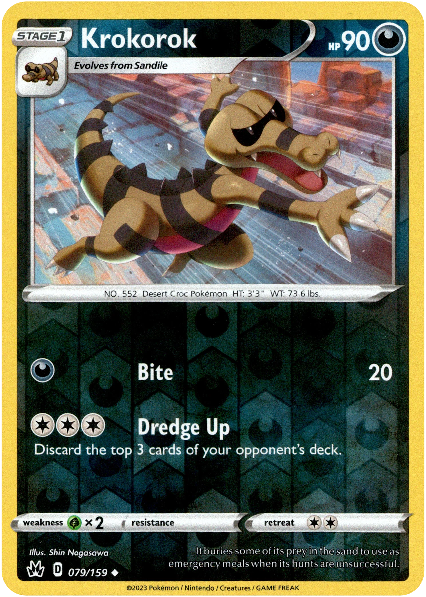 Krokorok - 079/159 - Crown Zenith - Reverse Holo