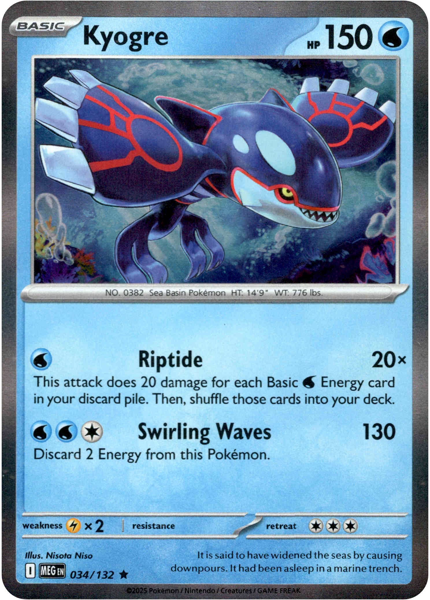 Kyogre - 034/132 - Mega Evolution - Holo