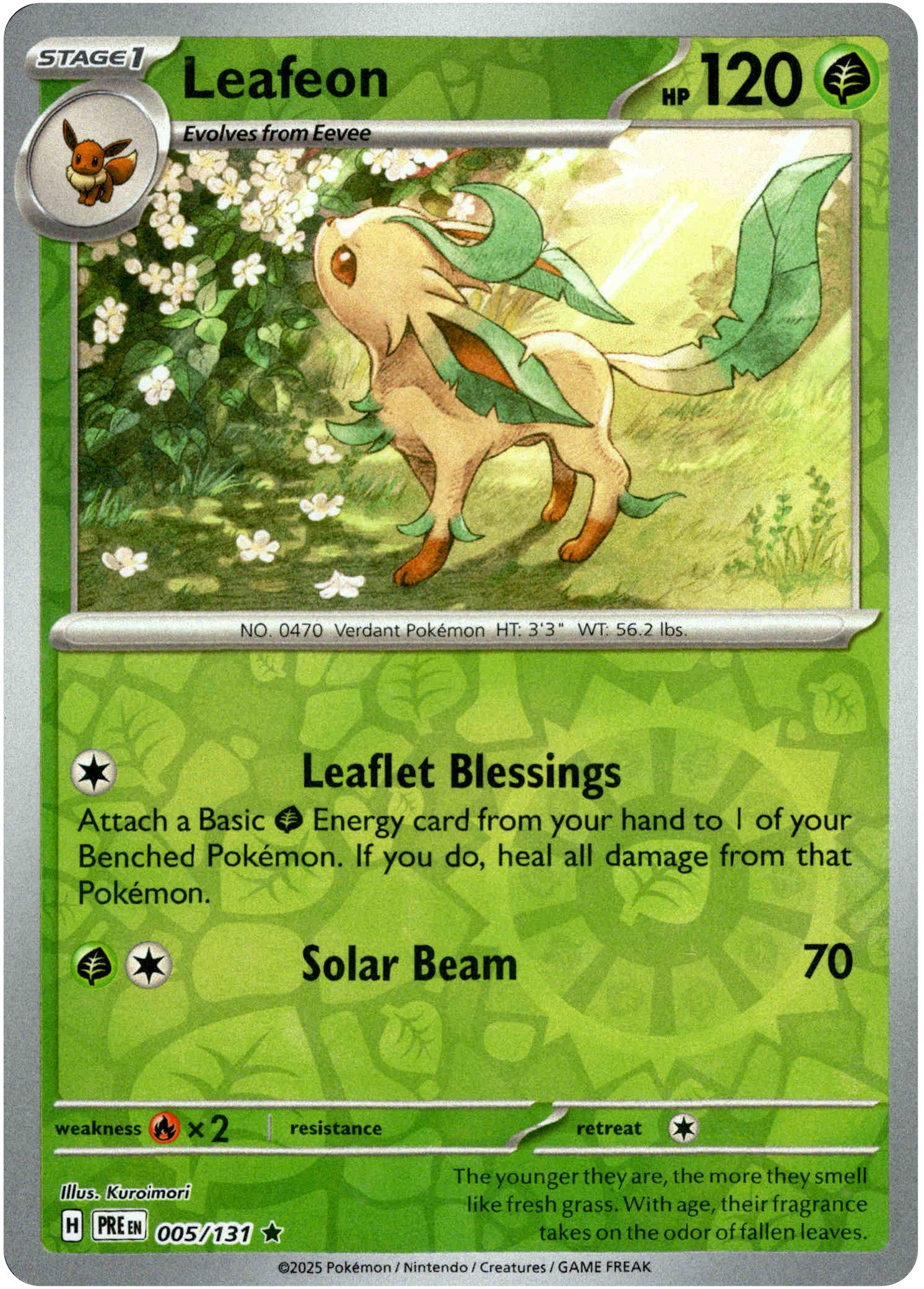 Leafeon - 005/131 - Prismatic Evolutions - Reverse Holo