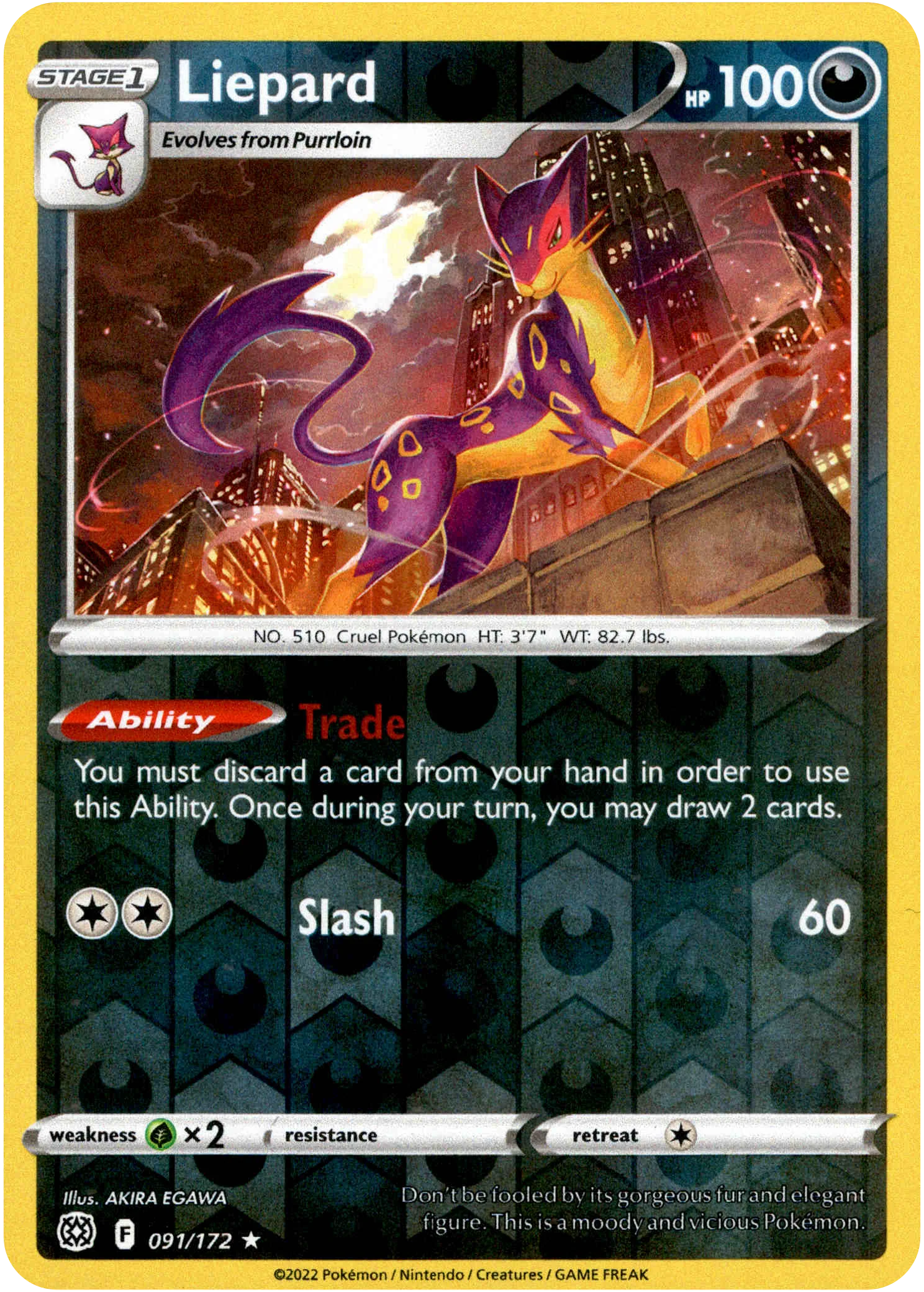 Liepard - 091/172 - Brilliant Stars - Reverse Holo