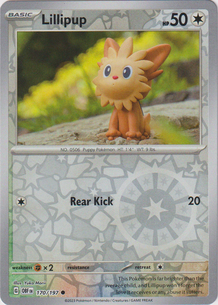 Lilipup - 170/197 - Obsidian Flames - Reverse Holo
