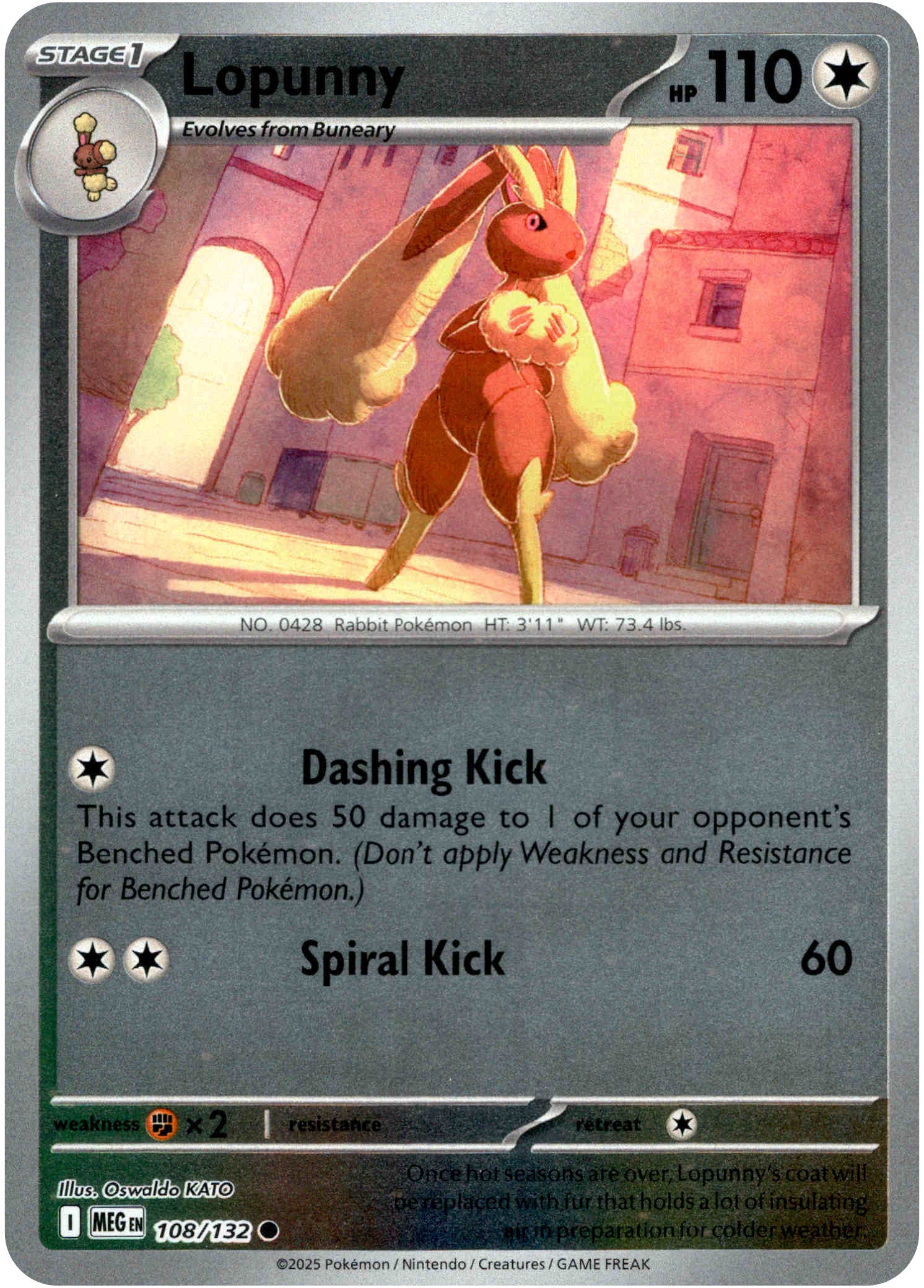 Lopunny - 108/132 - Mega Evolution - Reverse Holo