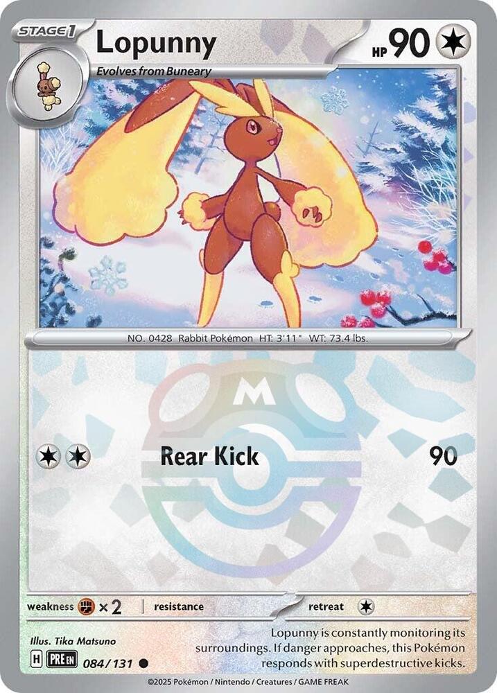 Lopunny (Master Ball Pattern) - 084/131 - Prismatic Evolutions - Holo