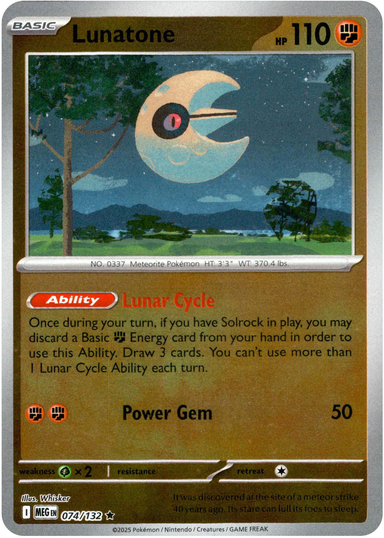 Lunatone - 074/132 - Mega Evolution - Reverse Holo