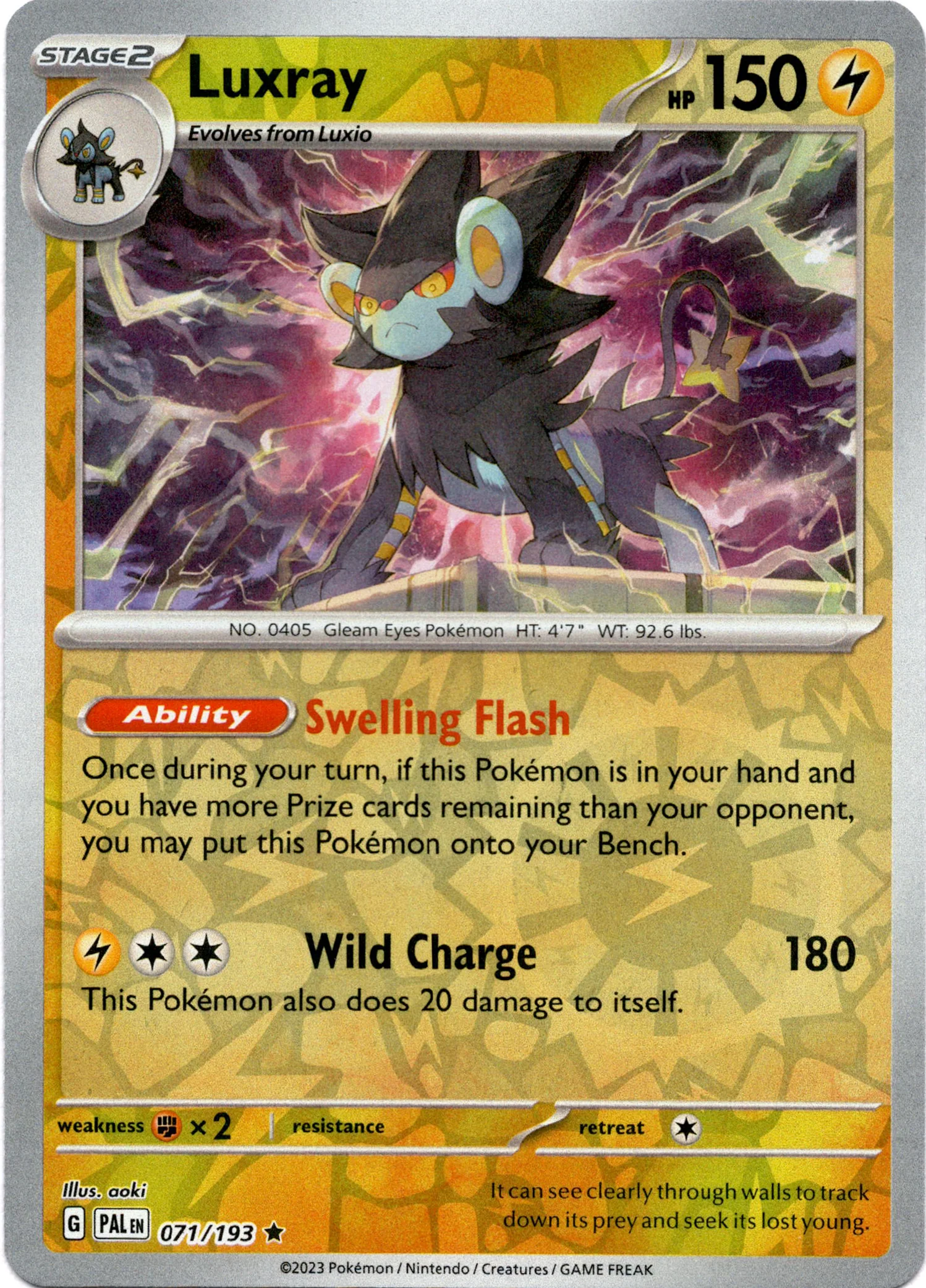 Luxray - 071/193 - Paldea Evolved - Reverse Holo