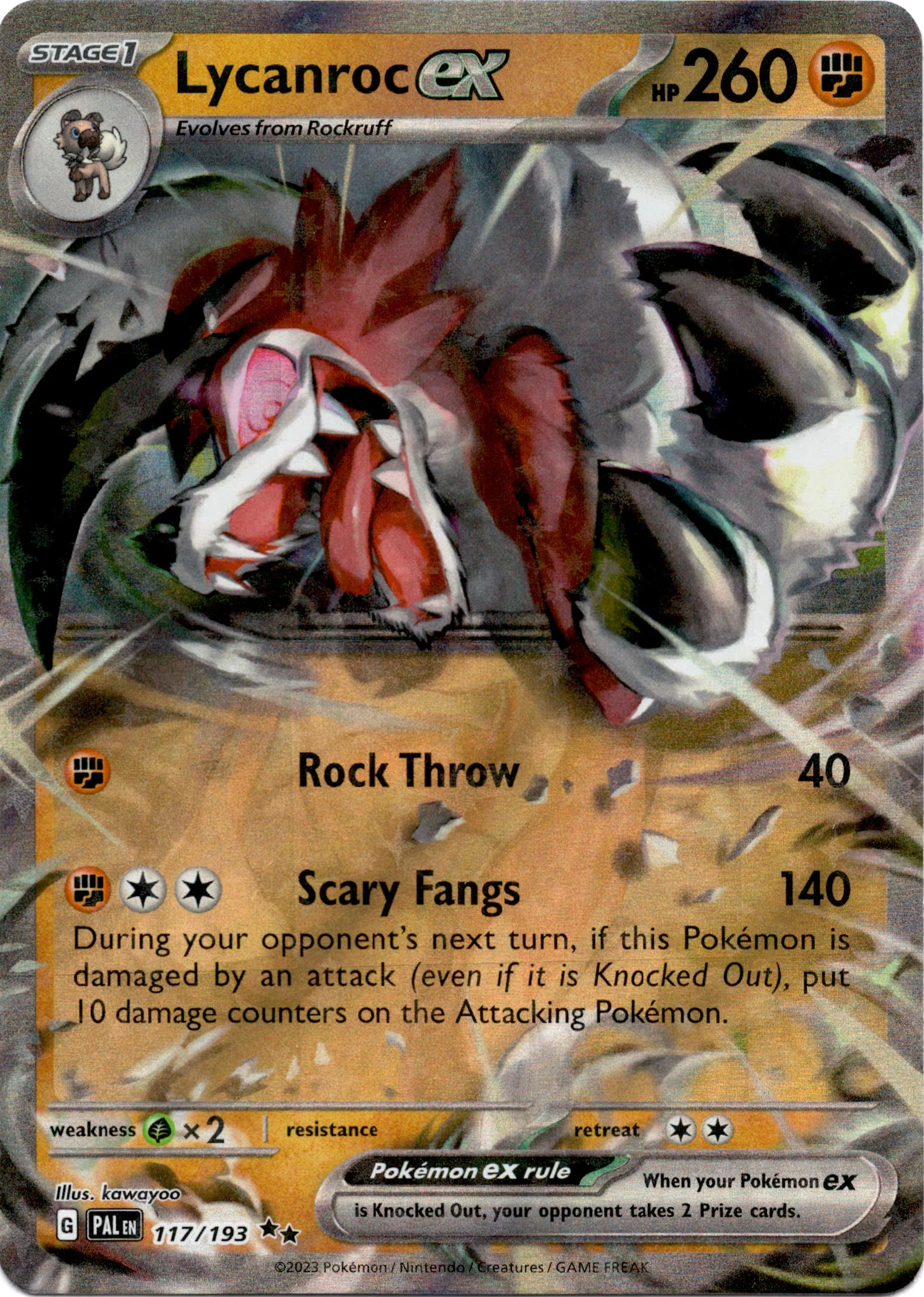 Lycanroc ex - 117/193 - Paldea Evolved - Holo