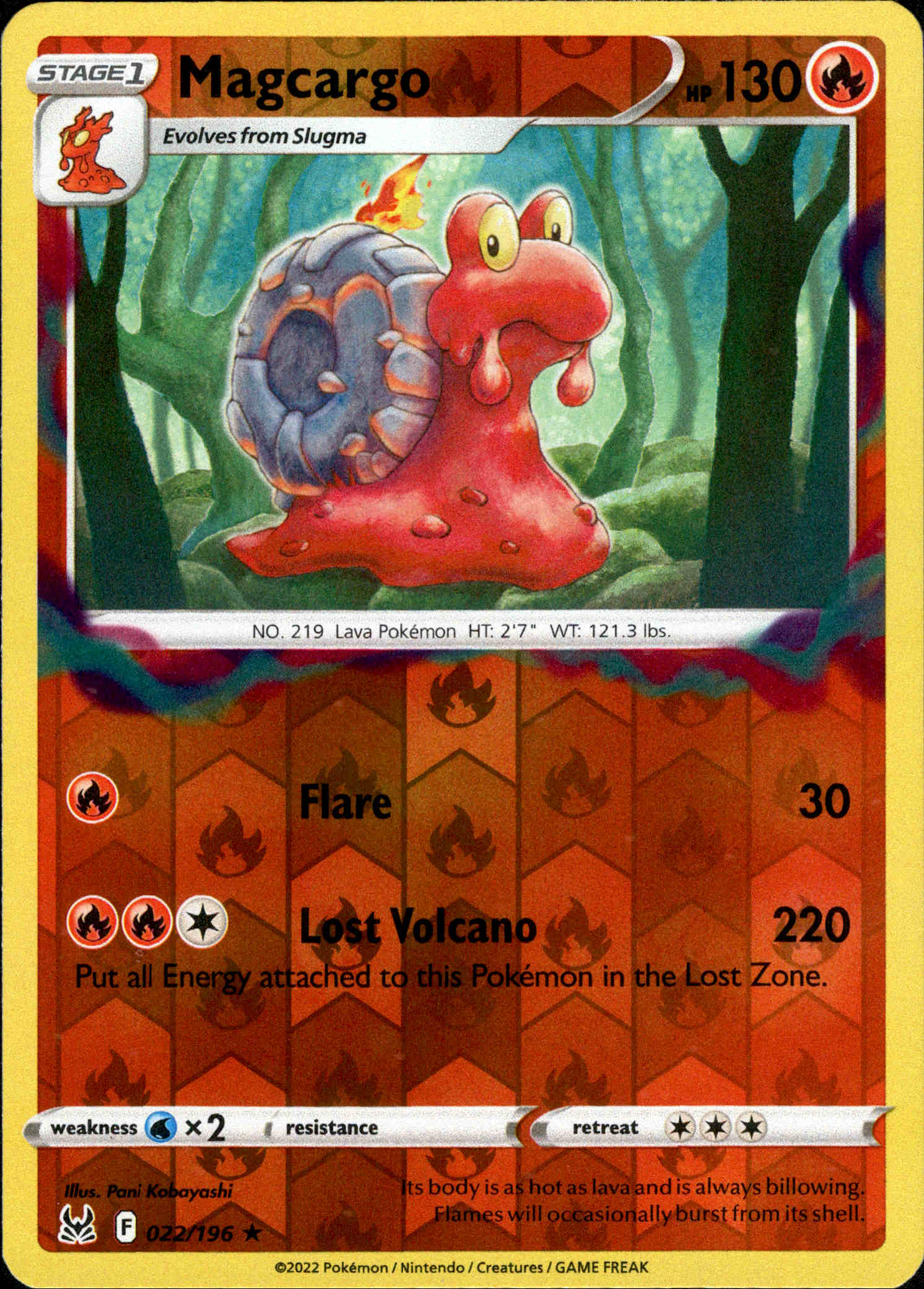 Magcargo - 022/196 - Lost Origin - Reverse Holo