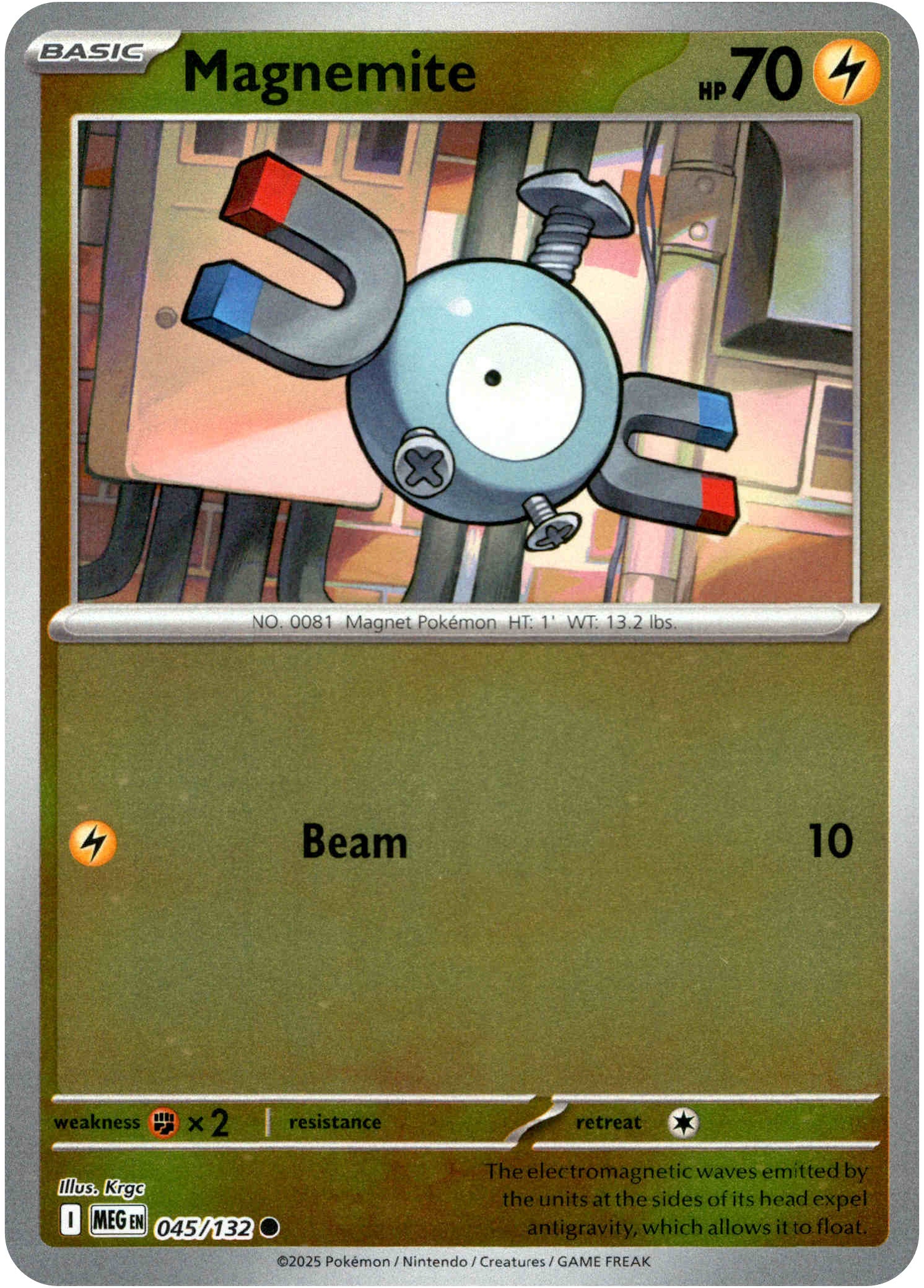 Magnemite - 045/132 - Mega Evolution - Reverse Holo