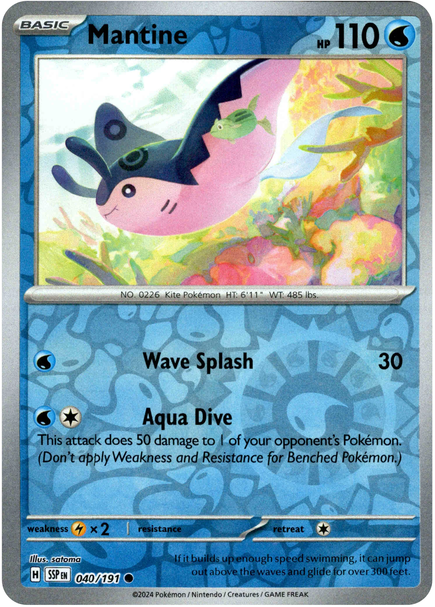 Mantine - 040/191 - Surging Sparks - Reverse Holo