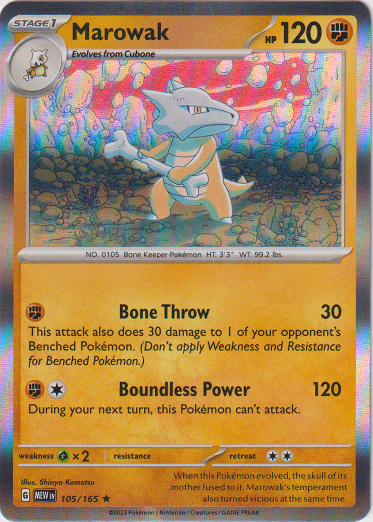 Marowak - 105/165 - Scarlet & Violet 151 - Holo