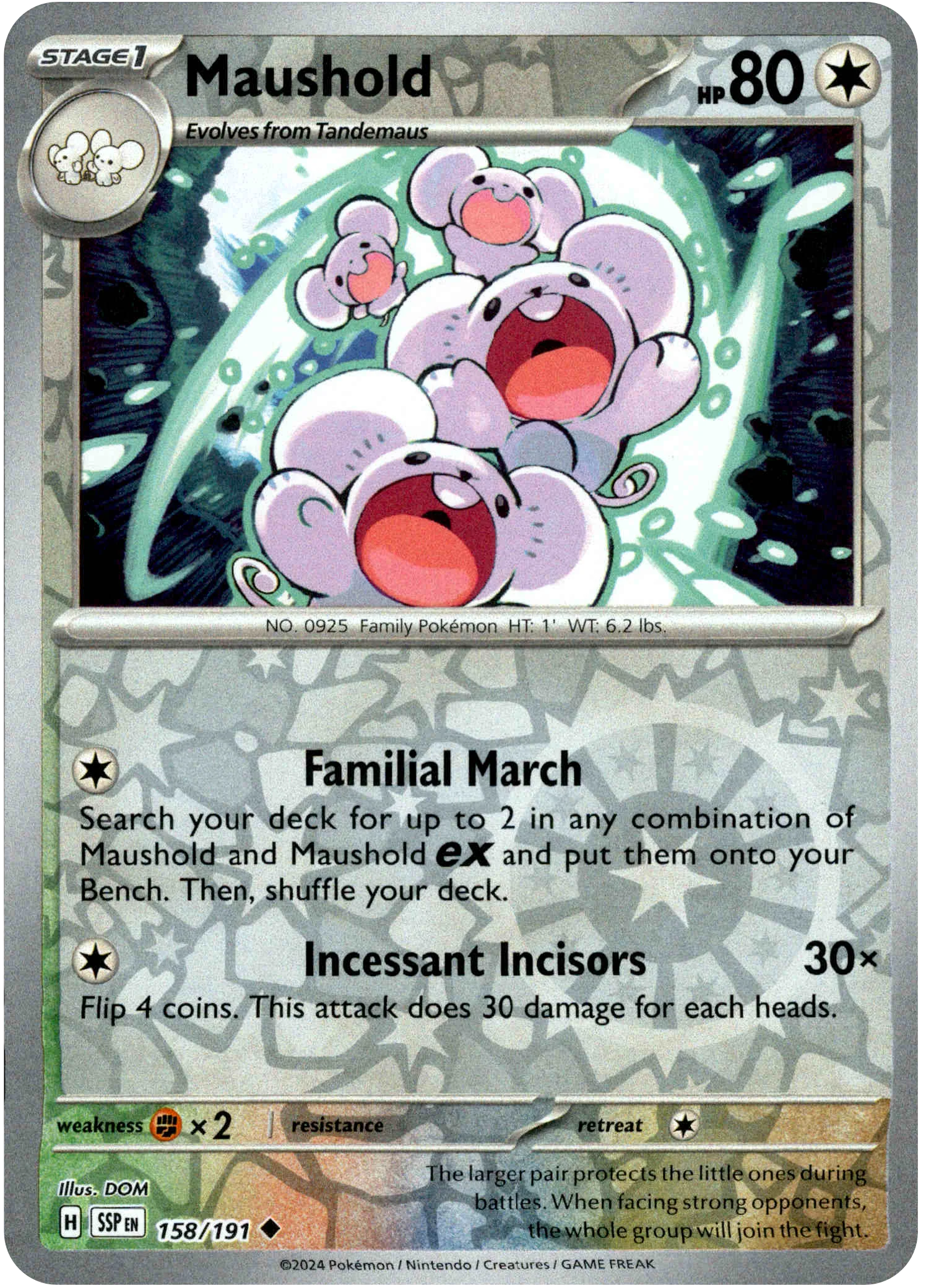 Maushold - 158/191 - Surging Sparks - Reverse Holo