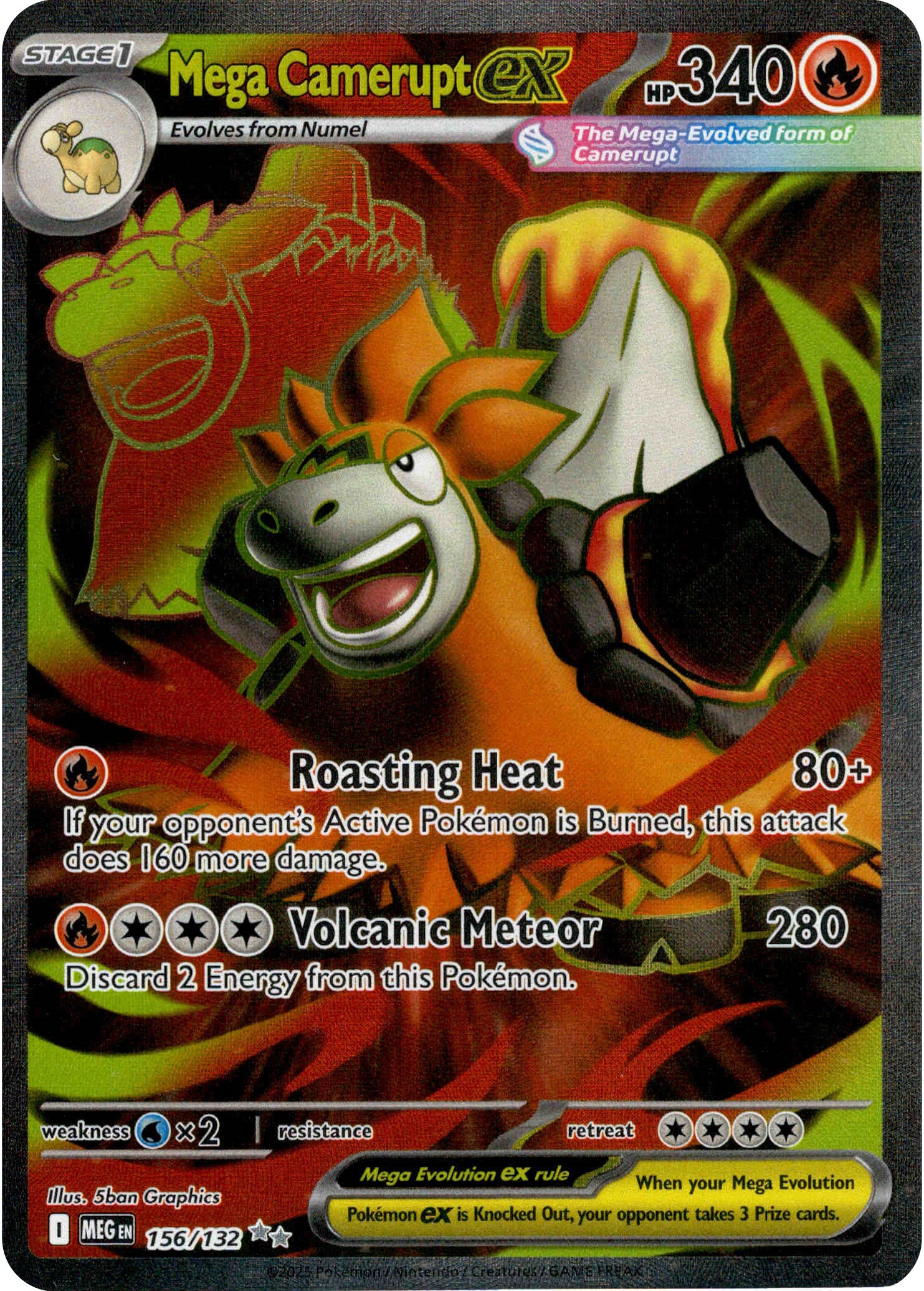 Mega Camerupt ex - 156/132 - Mega Evolution - Holo