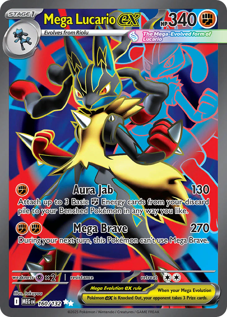 Mega Lucario ex - 160/132 - Mega Evolution - Holo