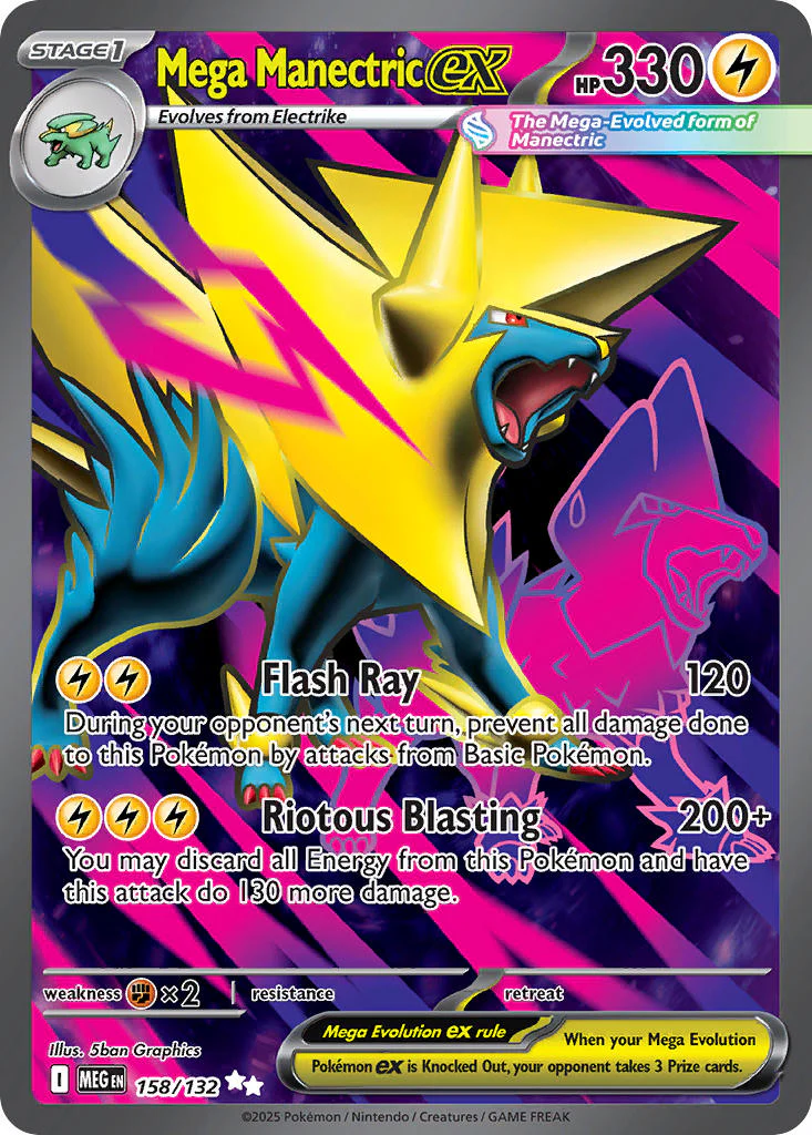 Mega Manectric ex - 158/132 - Mega Evolution - Holo