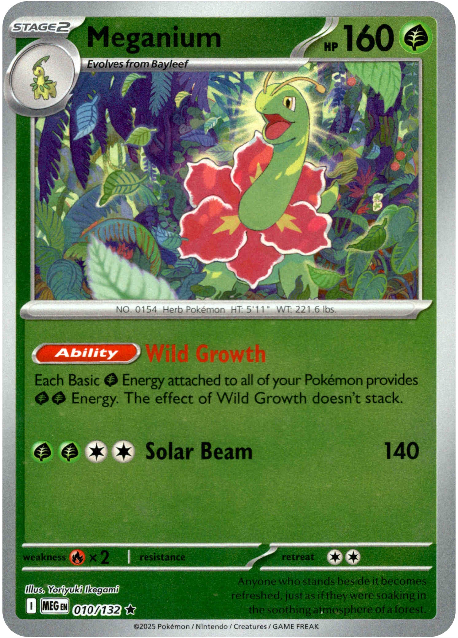 Meganium - 010/132 - Mega Evolution - Reverse Holo