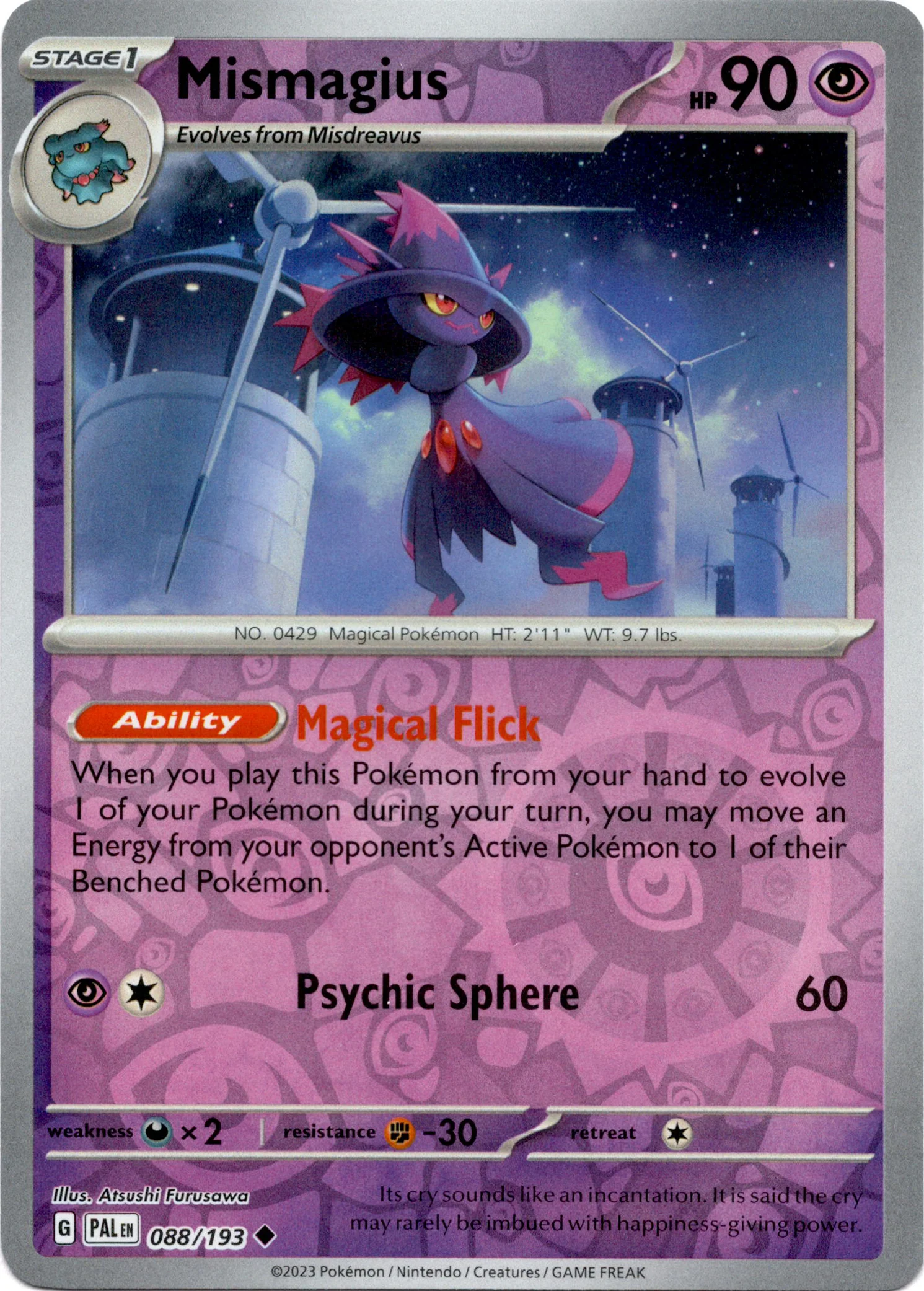 Mismagius - 088/193 - Paldea Evolved - Reverse Holo