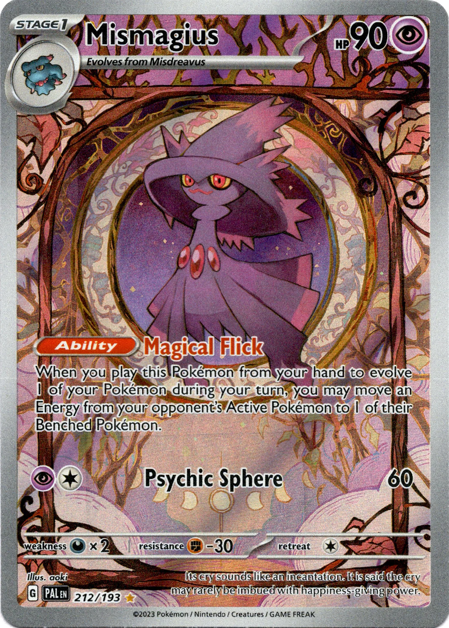 Mismagius - 212/193 - Paldea Evolved - Holo