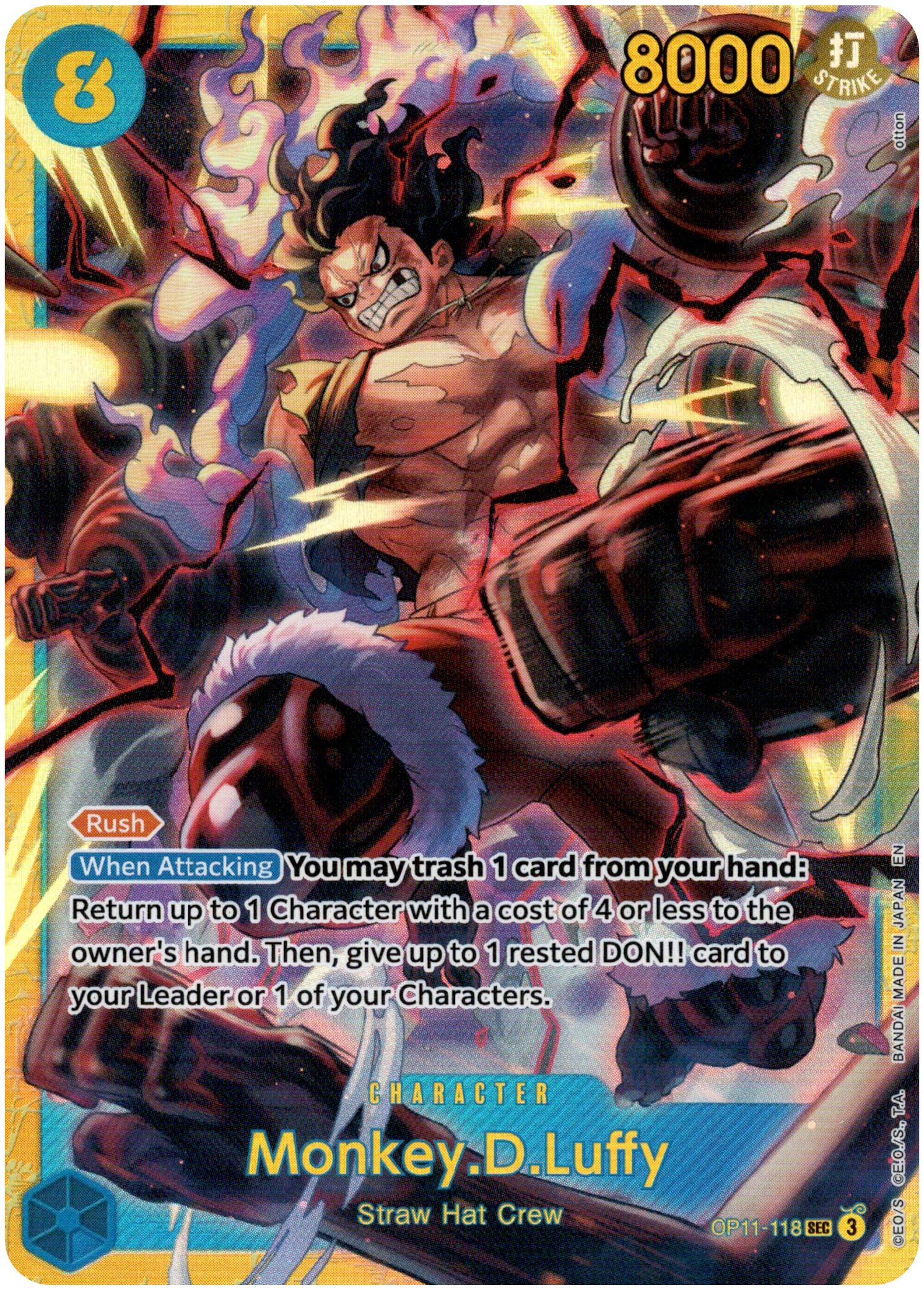 Monkey.D.Luffy - OP11-118 SEC - A Fist of Divine Speed - Foil