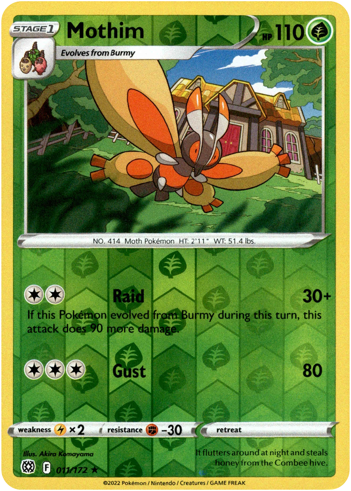 Mothim - 011/172 - Brilliant Stars - Reverse Holo