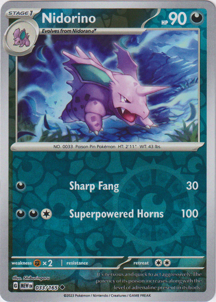Nidorino - 033/165 - Scarlet & Violet 151 - Reverse Holo